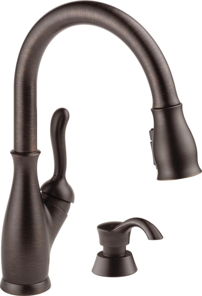 Delta Leland Venetian Bronze Pull-down Kitchen Faucet with Sprayer and Soap Dispenser