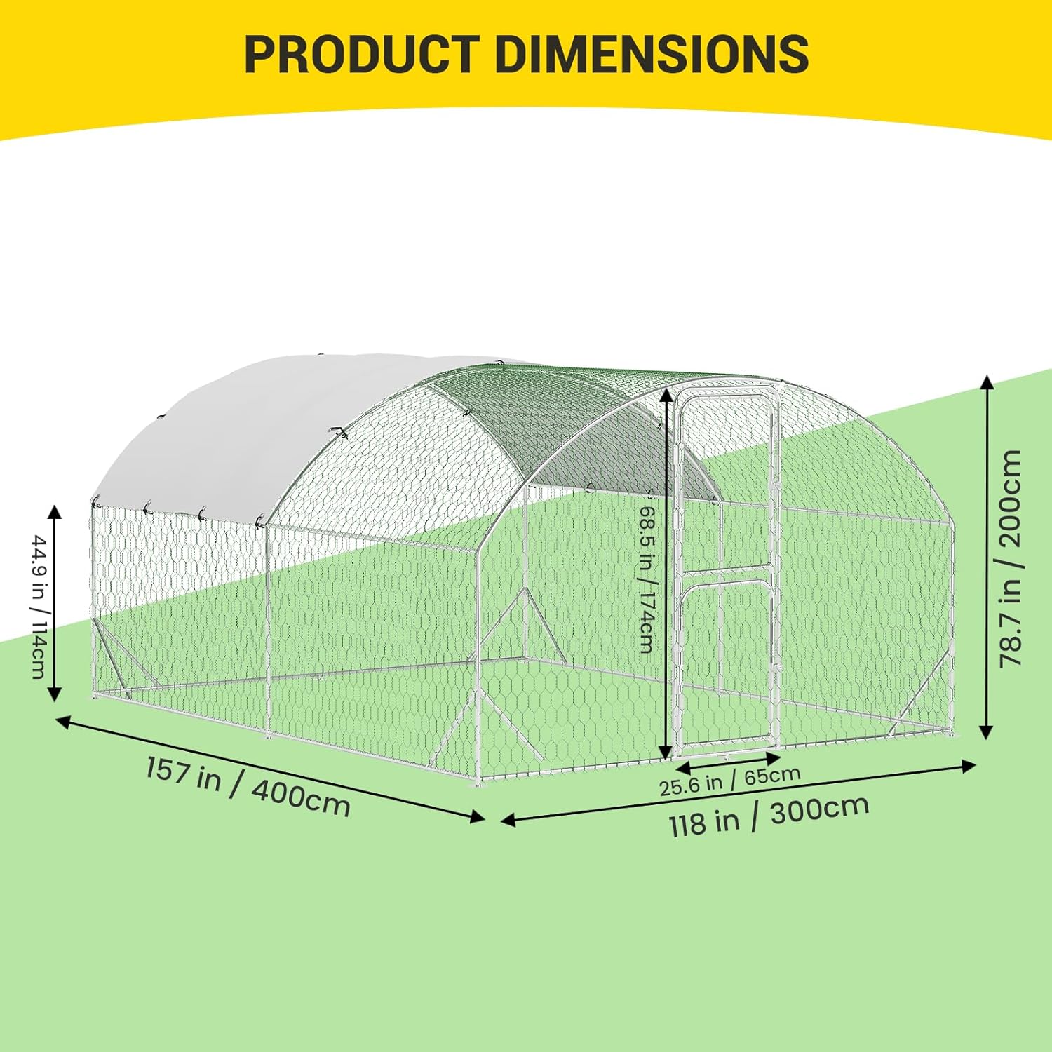 Qeetex BY01-PPG-334DWNPY Chicken-Coops-Rabbit-Hutches - View #2