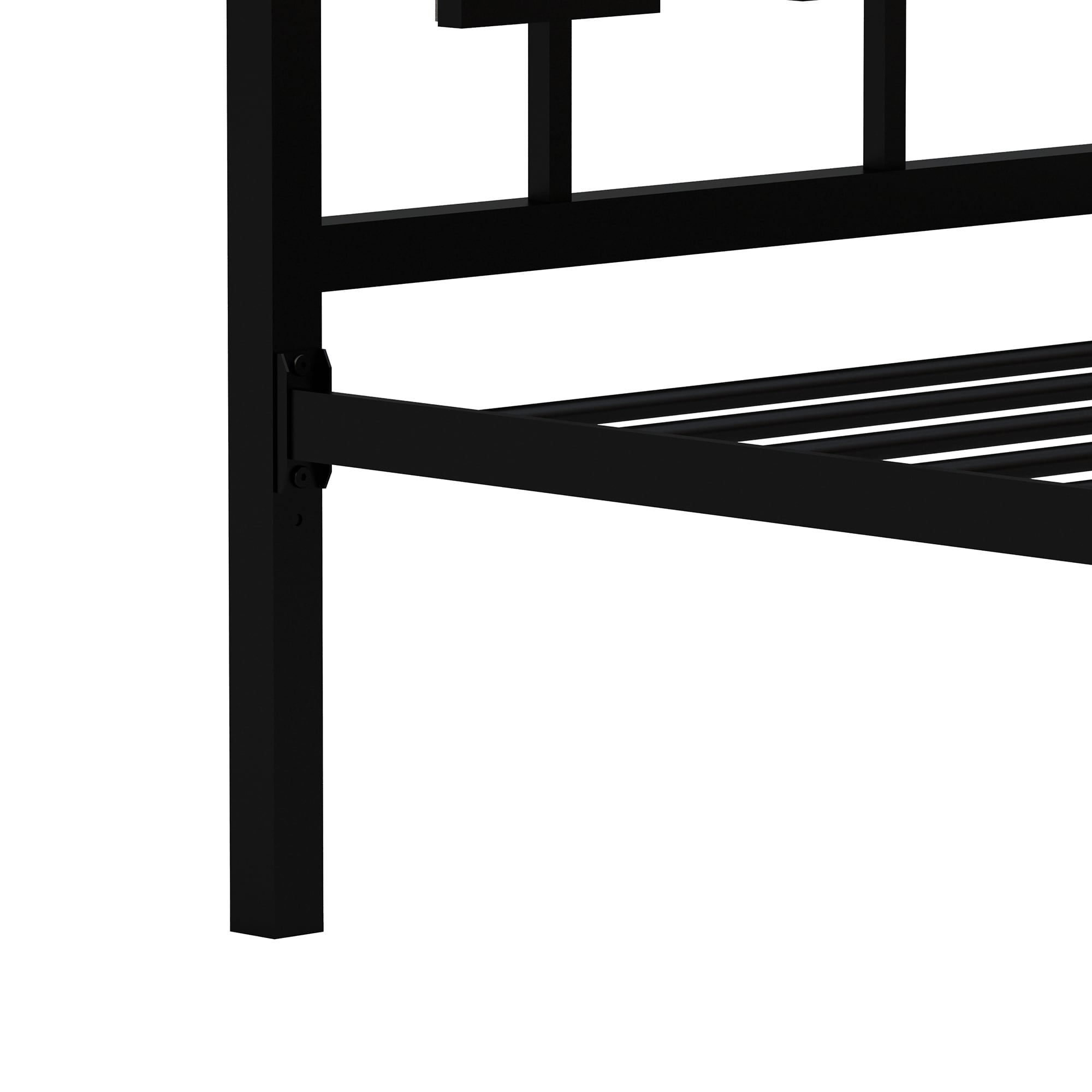 Clihome Black Frame Metal Bed Black Twin Metal Bed Frame In The Beds ...