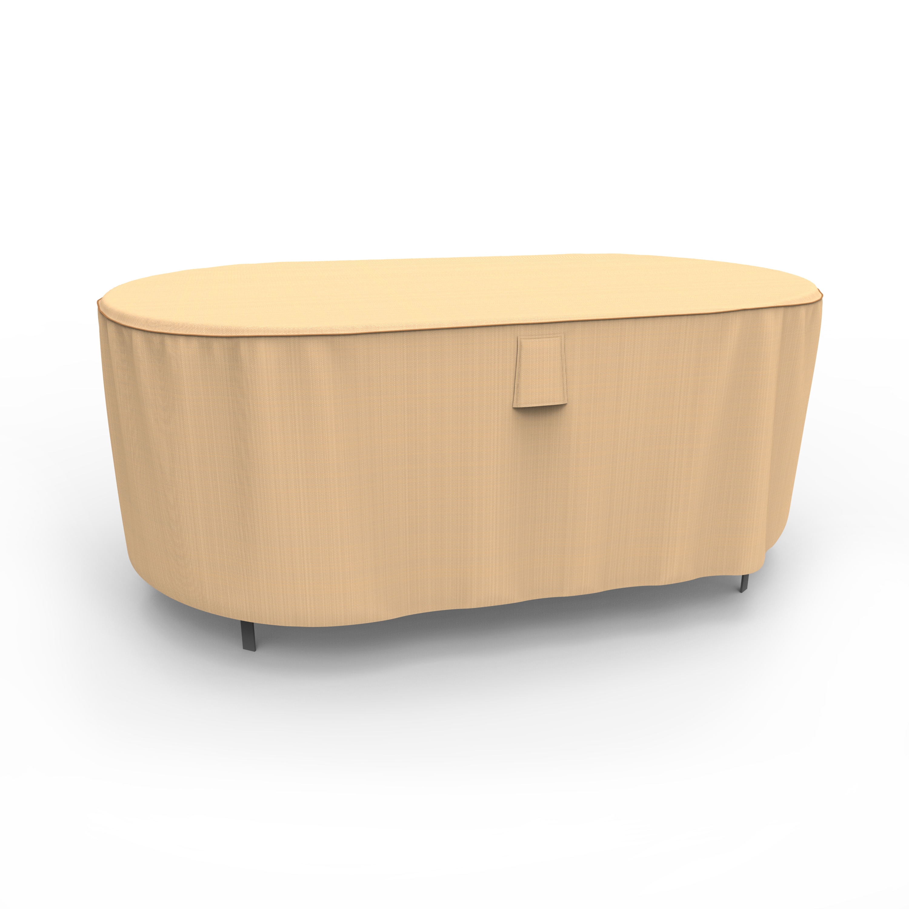 Budge P5A20TNNW2 StormBlock#8482 Savanna Tan Polyester Patio Furniture Cover For Dining table (rectangle)
