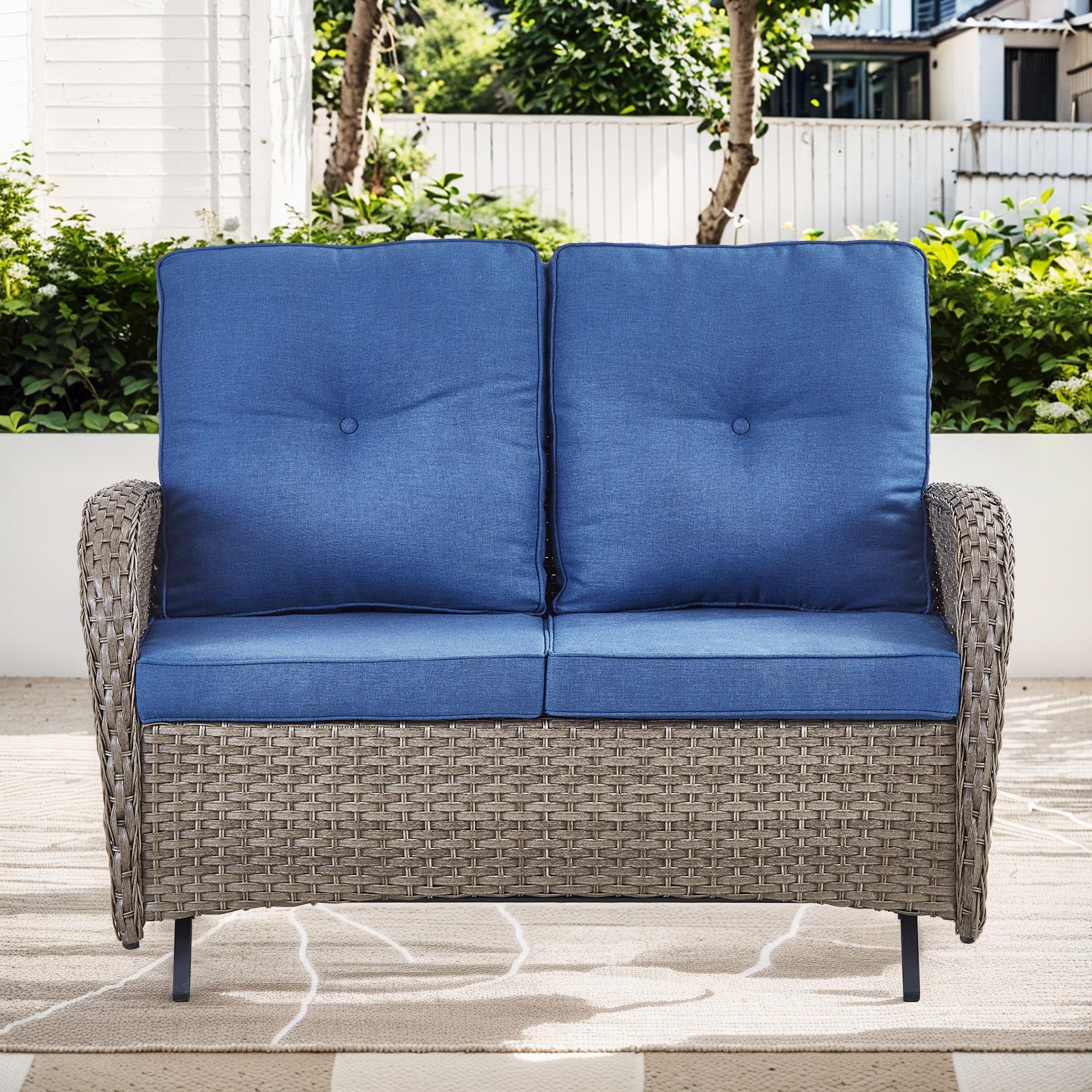 0 Outdoor Wicker Loveseat Glider with Cushions in the Patio Chairs department at Lowes