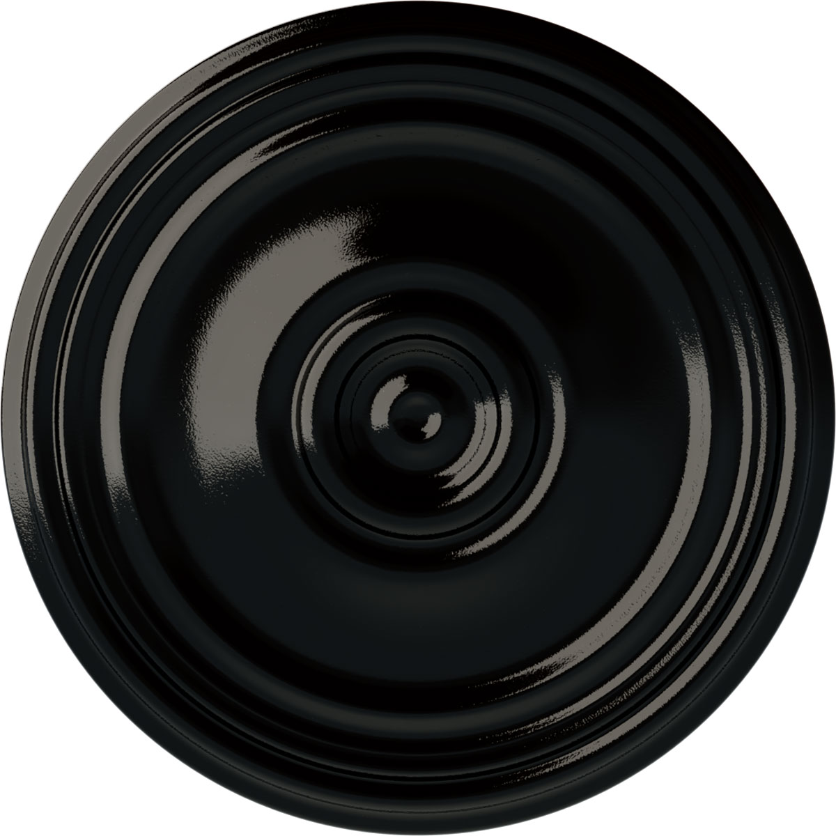 Ekena Millwork CM21REBPS Reece 21-in W x 21-in L Painted Black Pearl Polyurethane Whole Ceiling Medallion