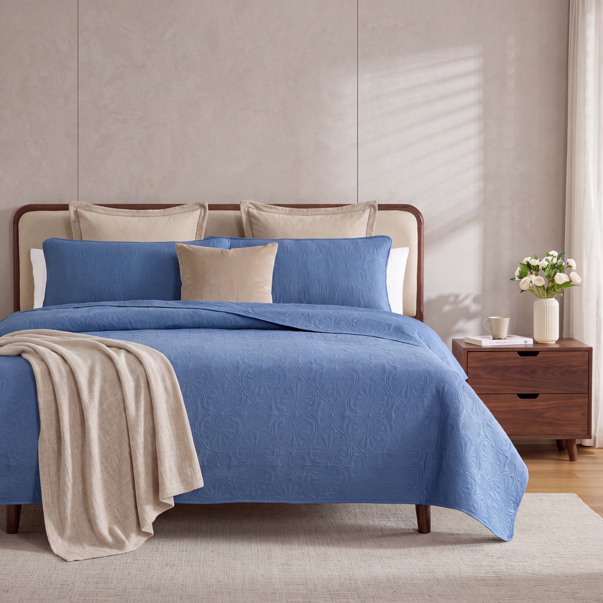 HLC -  Benji - 3 Piece King Size Quilt Set - Lightweight King Bedspread Coverlet Set - King - Cor...