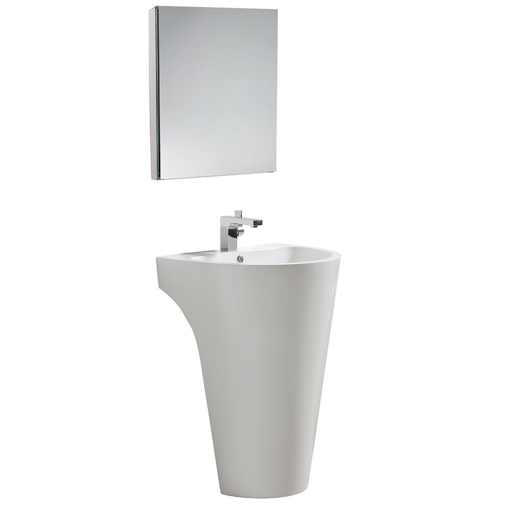 Fresca Parma 24-in White Single Sink Bathroom Vanity with White Acrylic ...