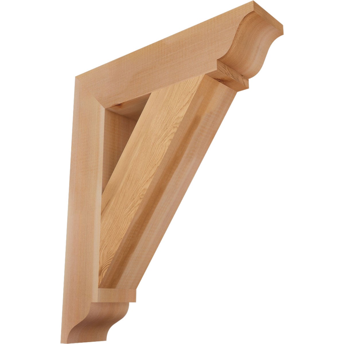 Ekena Millwork BKT04X18X22TRA01SWR Traditional traditional smooth 3-1/2-in x 18-in x 22-in Western red cedar Brown Wood Standard bracket