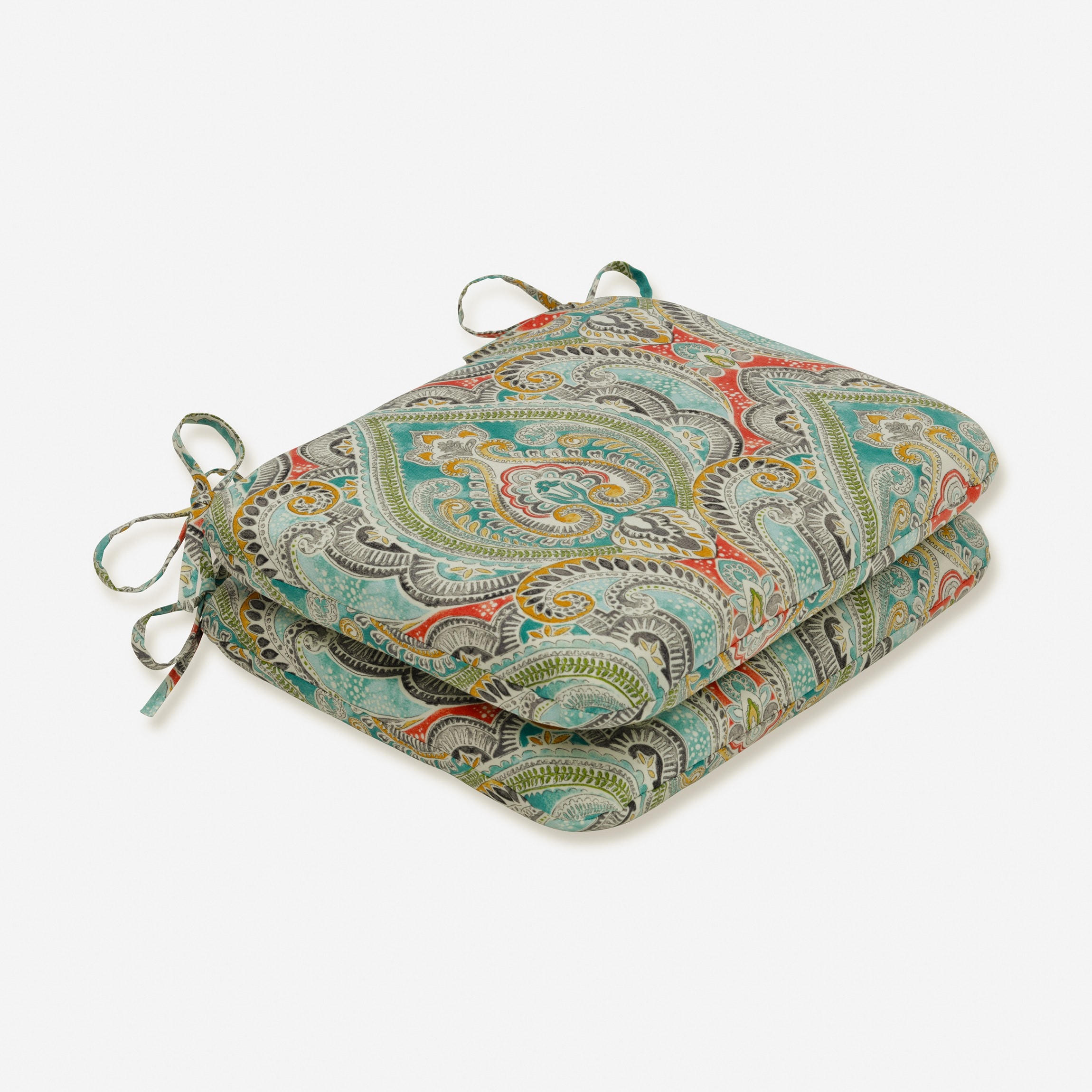Pillow Perfect 621241 Pretty Witty Reef 15.5-in x 18.5-in 2 -Piece Blue Patio chair cushion