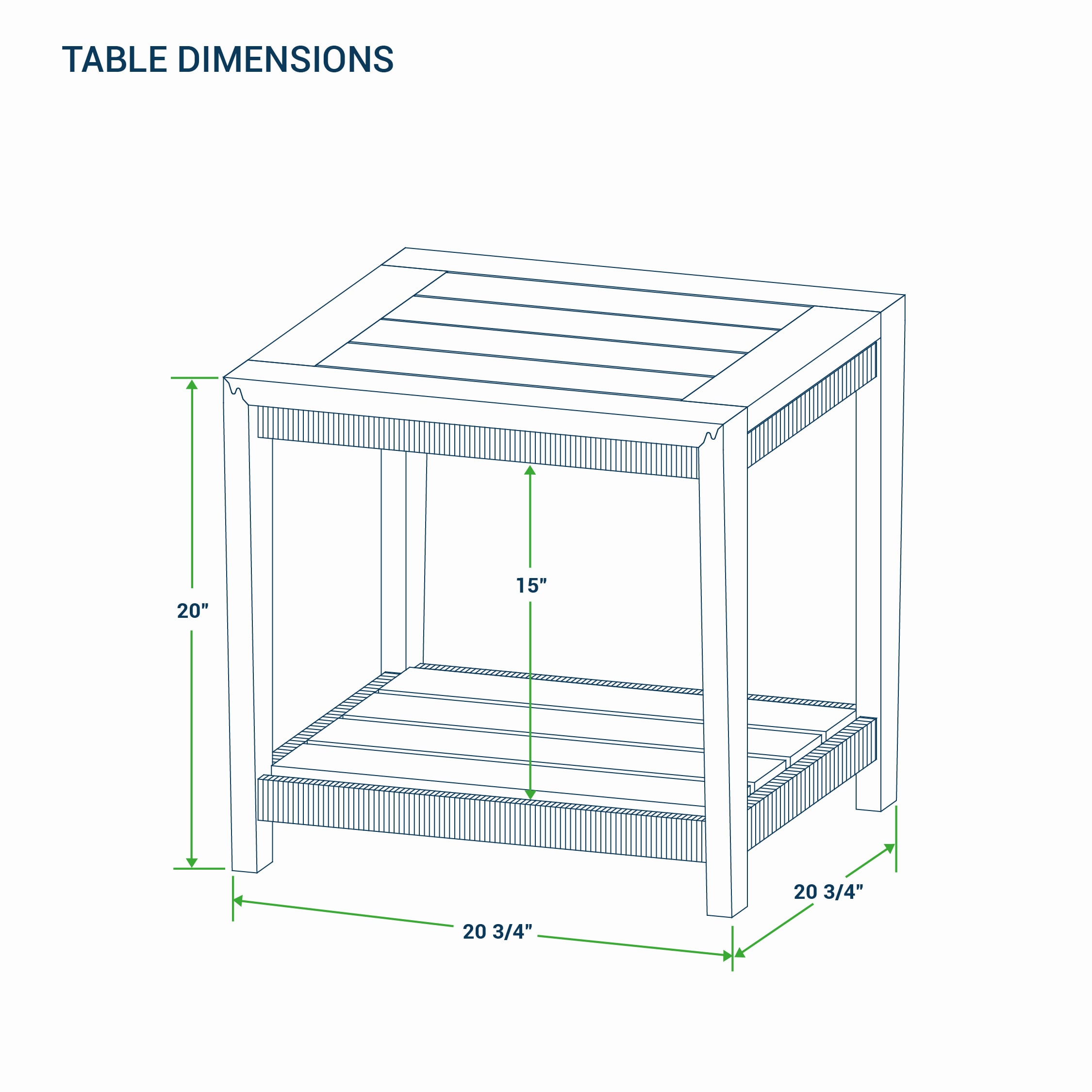 Cambridge Casual Nassau Square Woven Outdoor End Table 20.75-in W x 20. ...