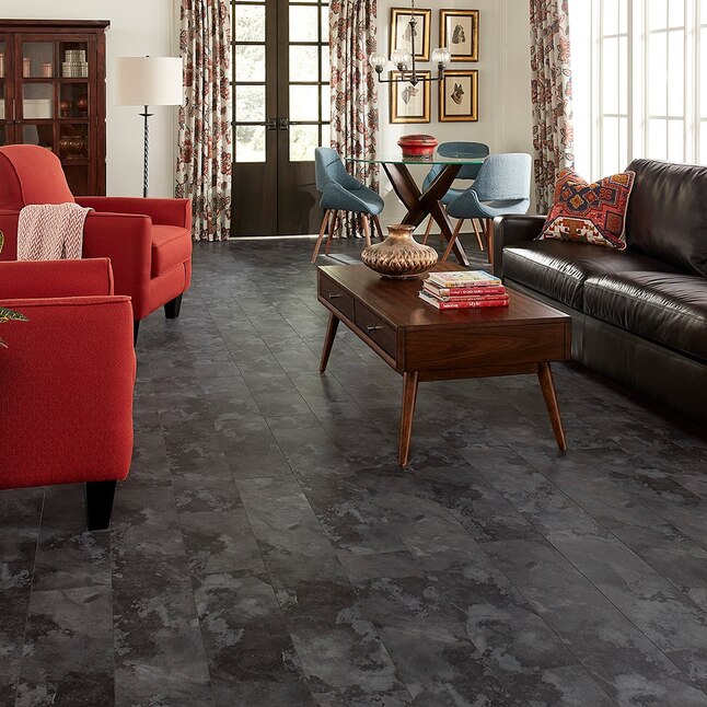 Pergo Portfolio + WetProtect Waterproof Graphite Slate Embossed Tile Look Laminate Flooring Pergo Portfolio + WetProtect Waterproof Graphite Slate Embossed Tile Look Laminate Flooring