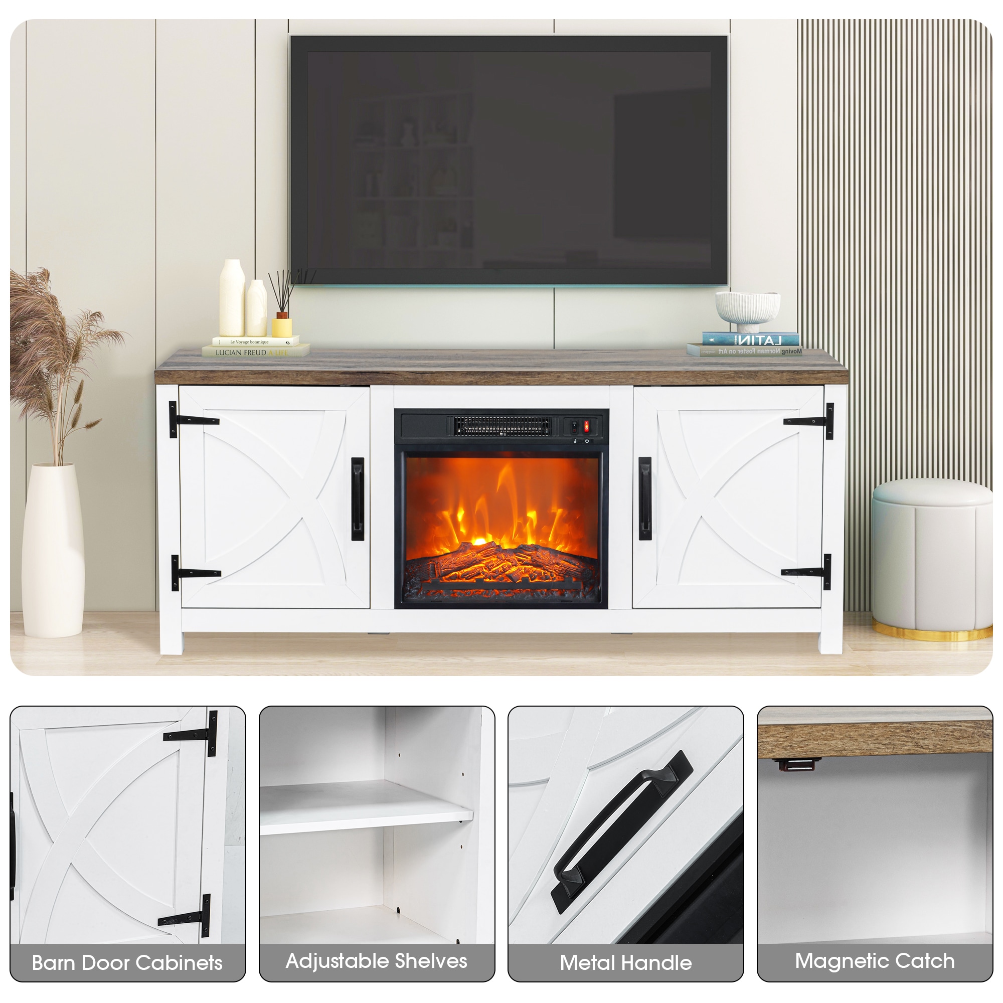 IHOMEadore BBJ01065-58-WHTDOK Electric-Fireplaces - View #5