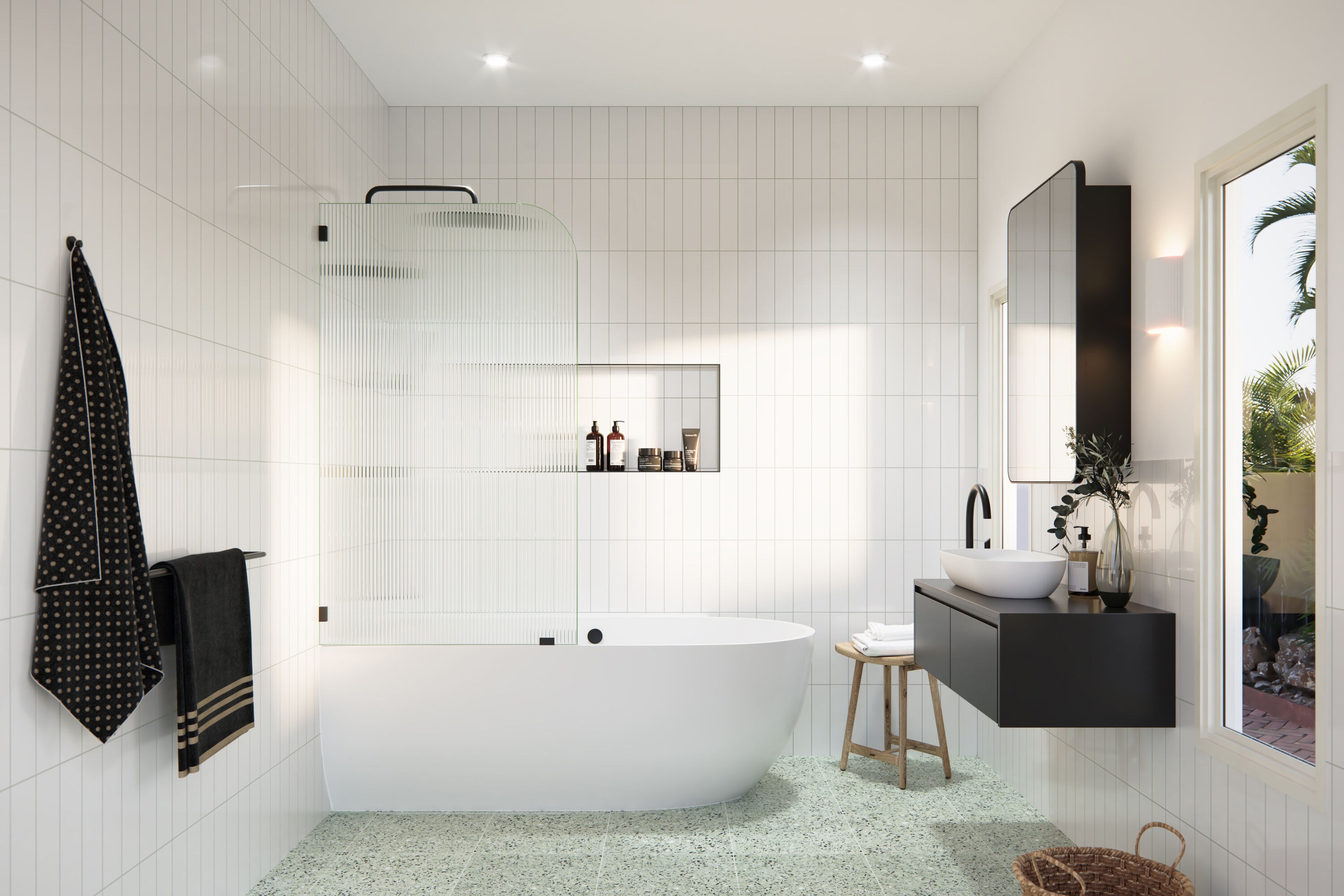 Glass Warehouse B-FL-RAD-34-L-MB Shower-Doors - View #2