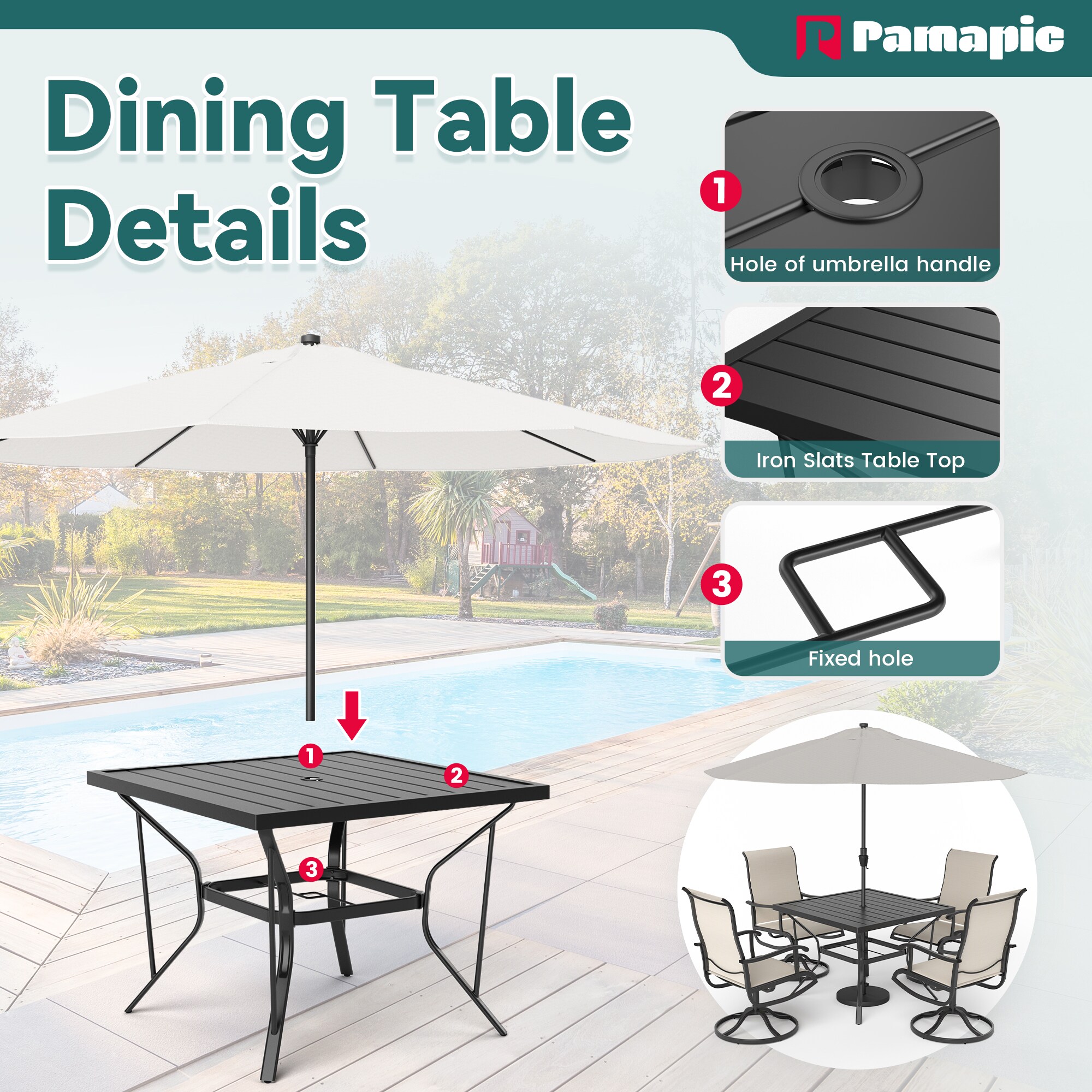 PamaPic TS-CZ-ZY-5JT-B-WL1 Patio-Dining-Sets - View #6