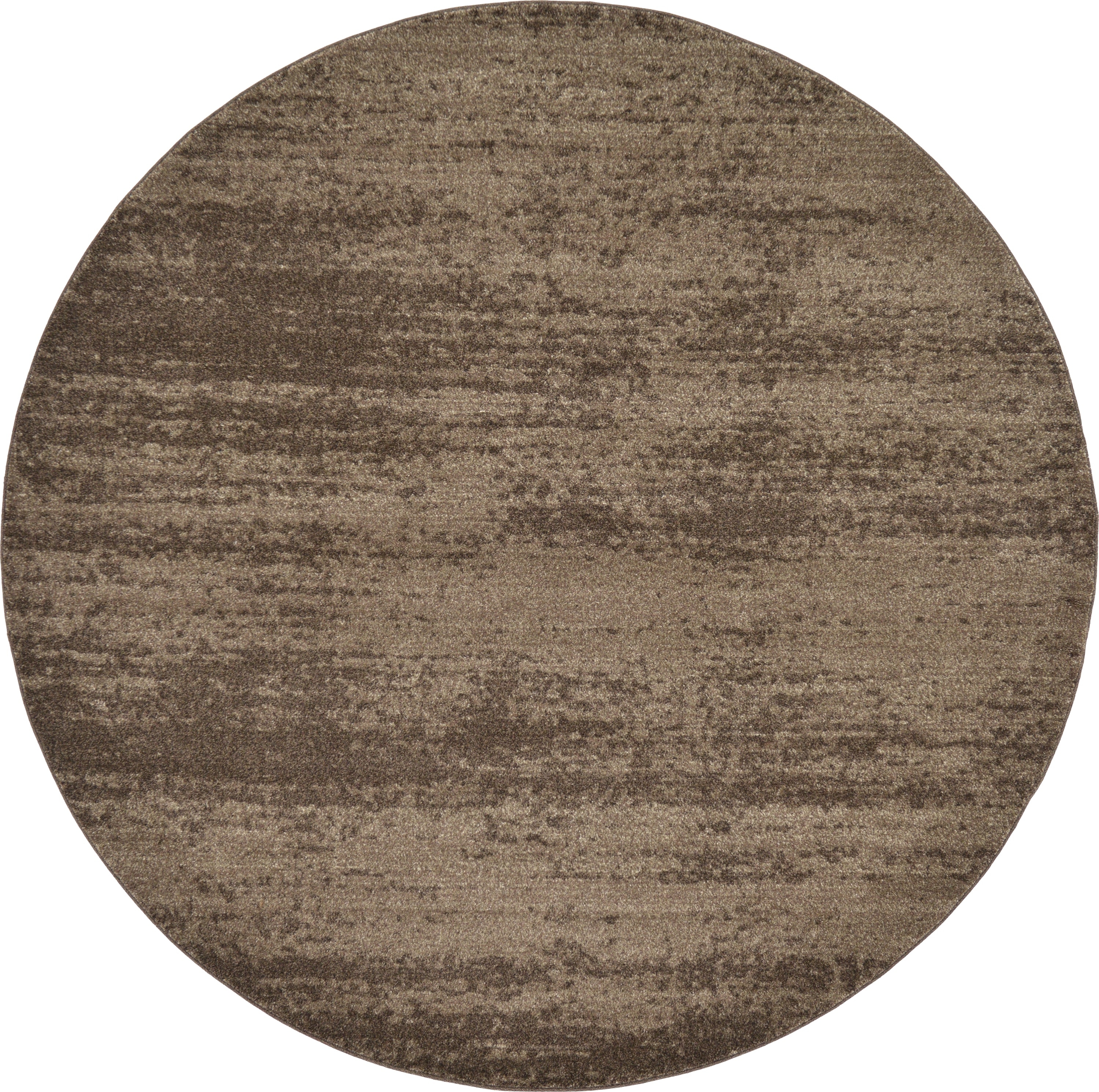 Unique Loom 3124451 Lucille Del Mar 8 x 8 (ft) Loomed Polypropylene Brown/Light Brown Round Indoor Distressed/Overdyed Area rug