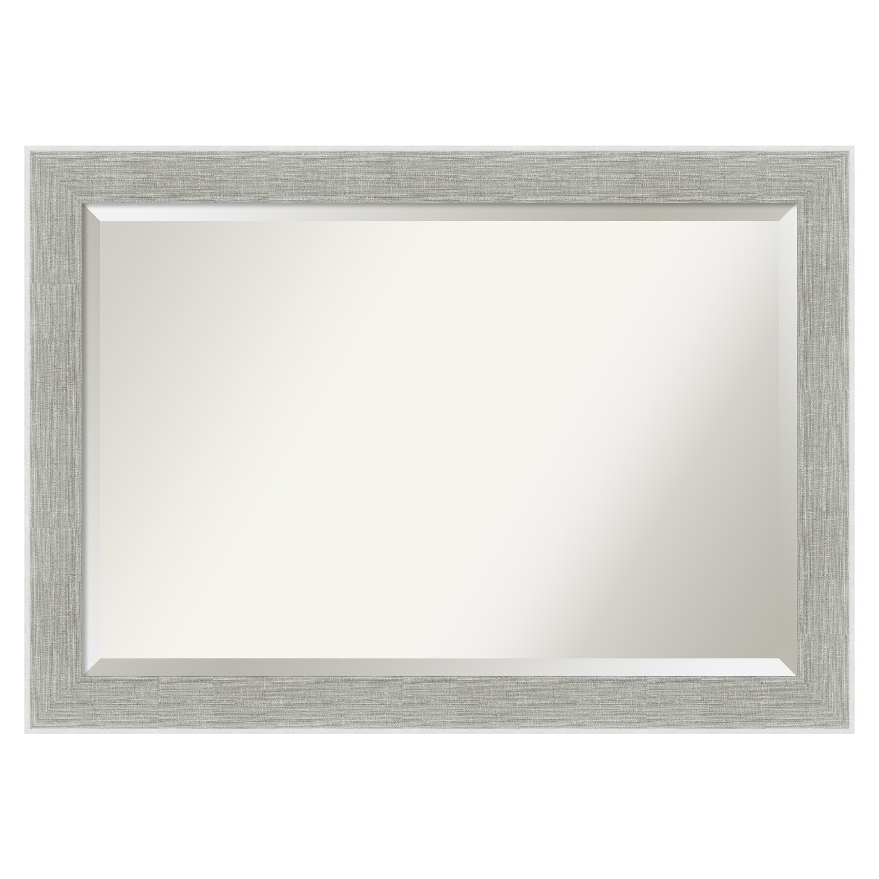 Amanti Art DSW4960975 Glam Linen 41.25-Inches x 29.25-Inches Polished Rectangle Bathroom Vanity Mirror ( Distressed Grey,Silver )