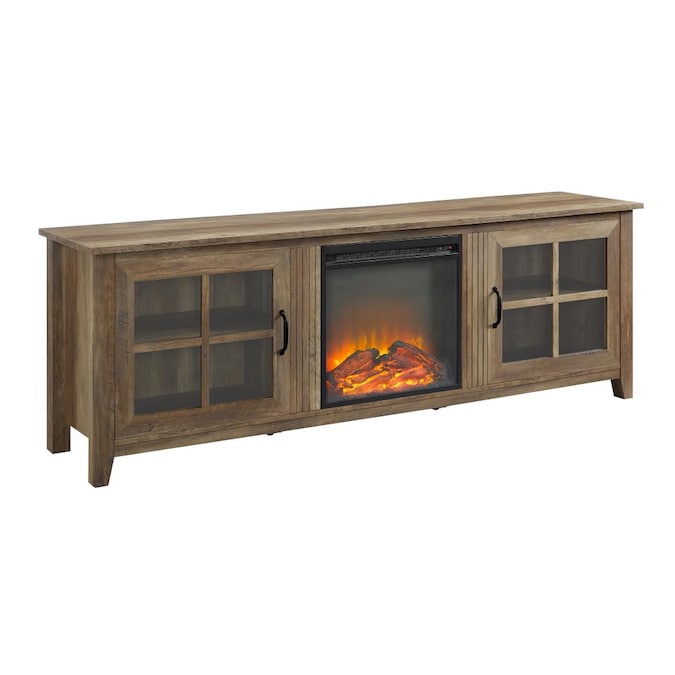 W Rustic Oak Led Electric Fireplace, 70 Inch Electric Fireplace Media Center