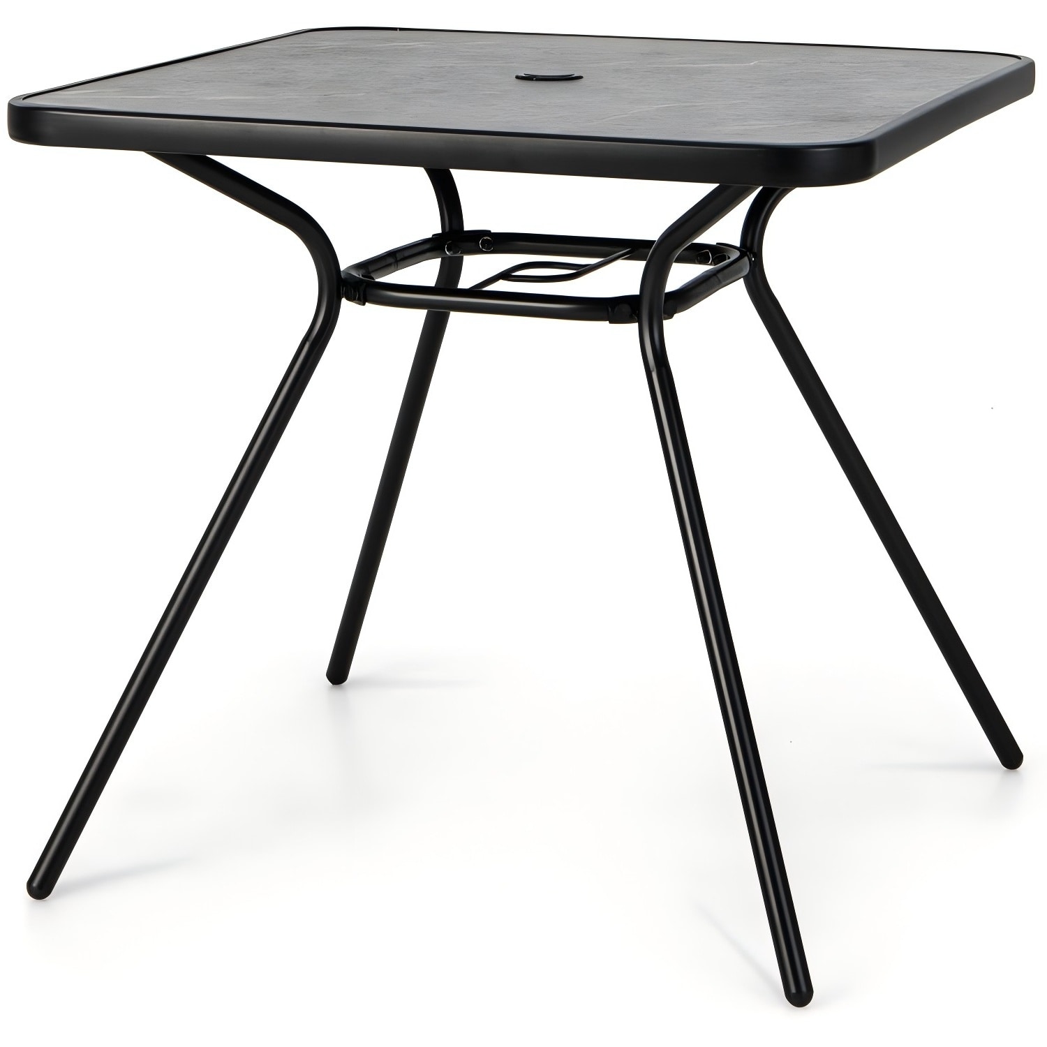 Forclover HBV-1155GR Patio Dining Tables Square Outdoor Dining 32-in W x 32-in L with Umbrella Hole