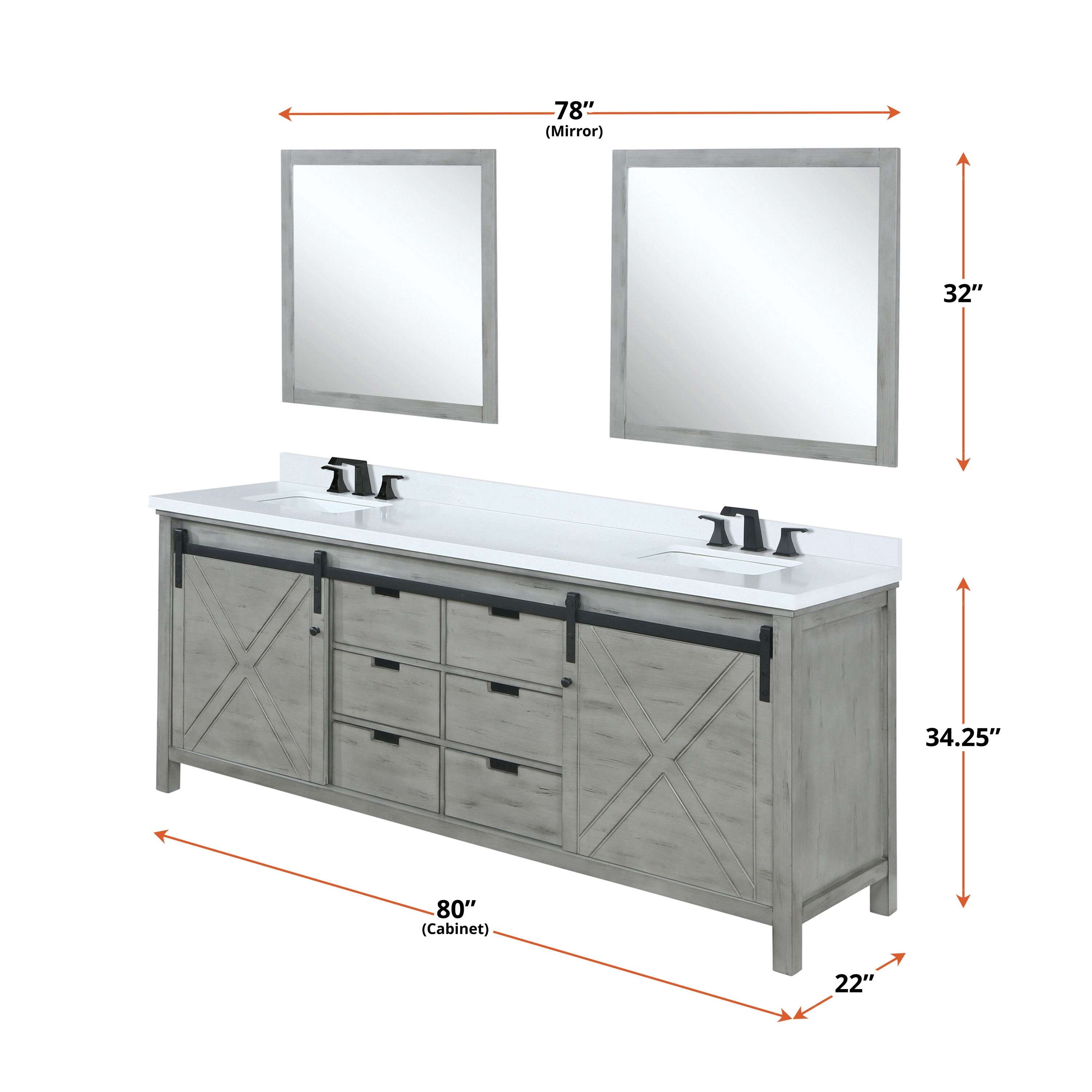 Lexora LVM80DH311 Bath-Vanity-Combo - View #5