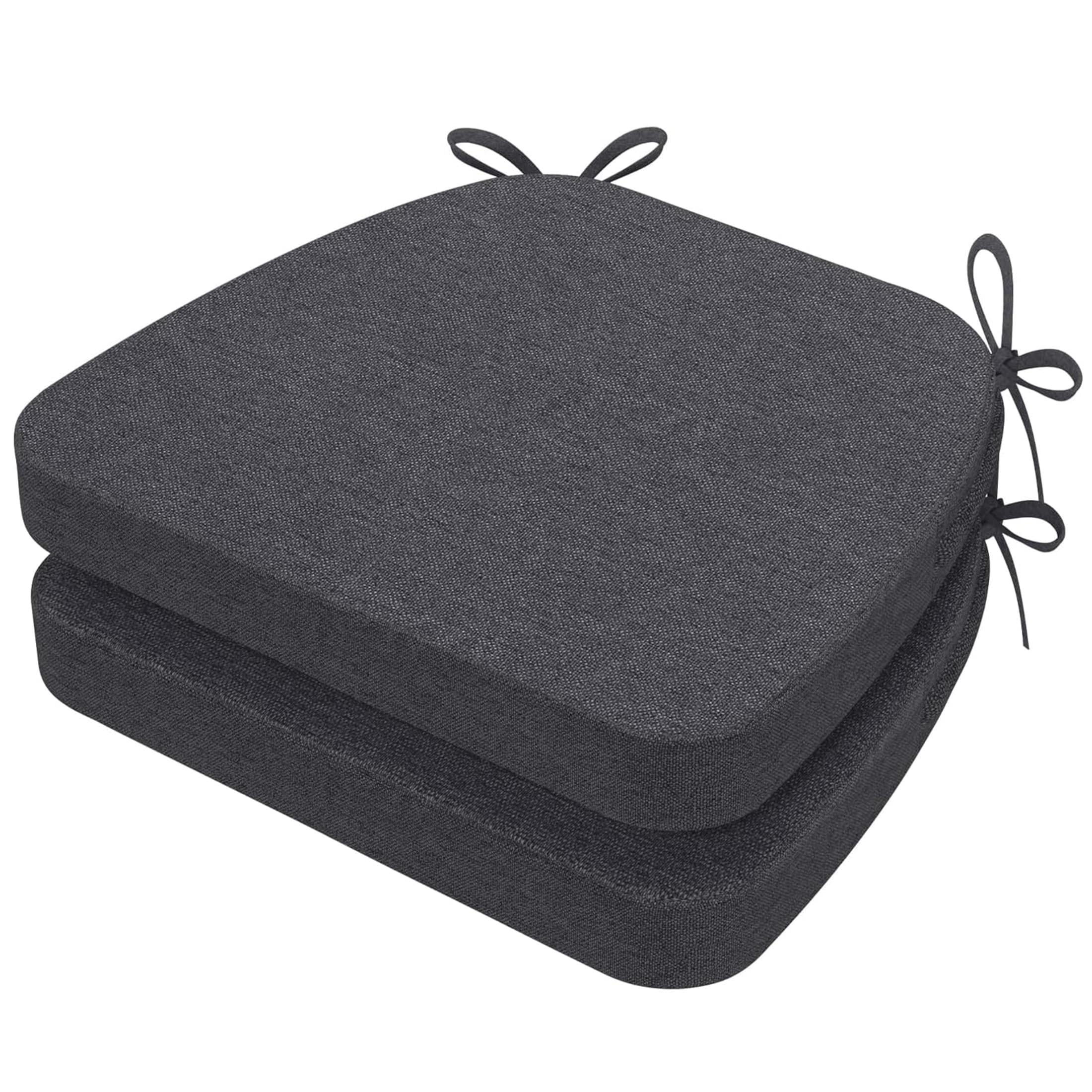 AAAAAcessories LS-DCCLH-SHENHUI-2P Dark Grey Solid Chair Cushion