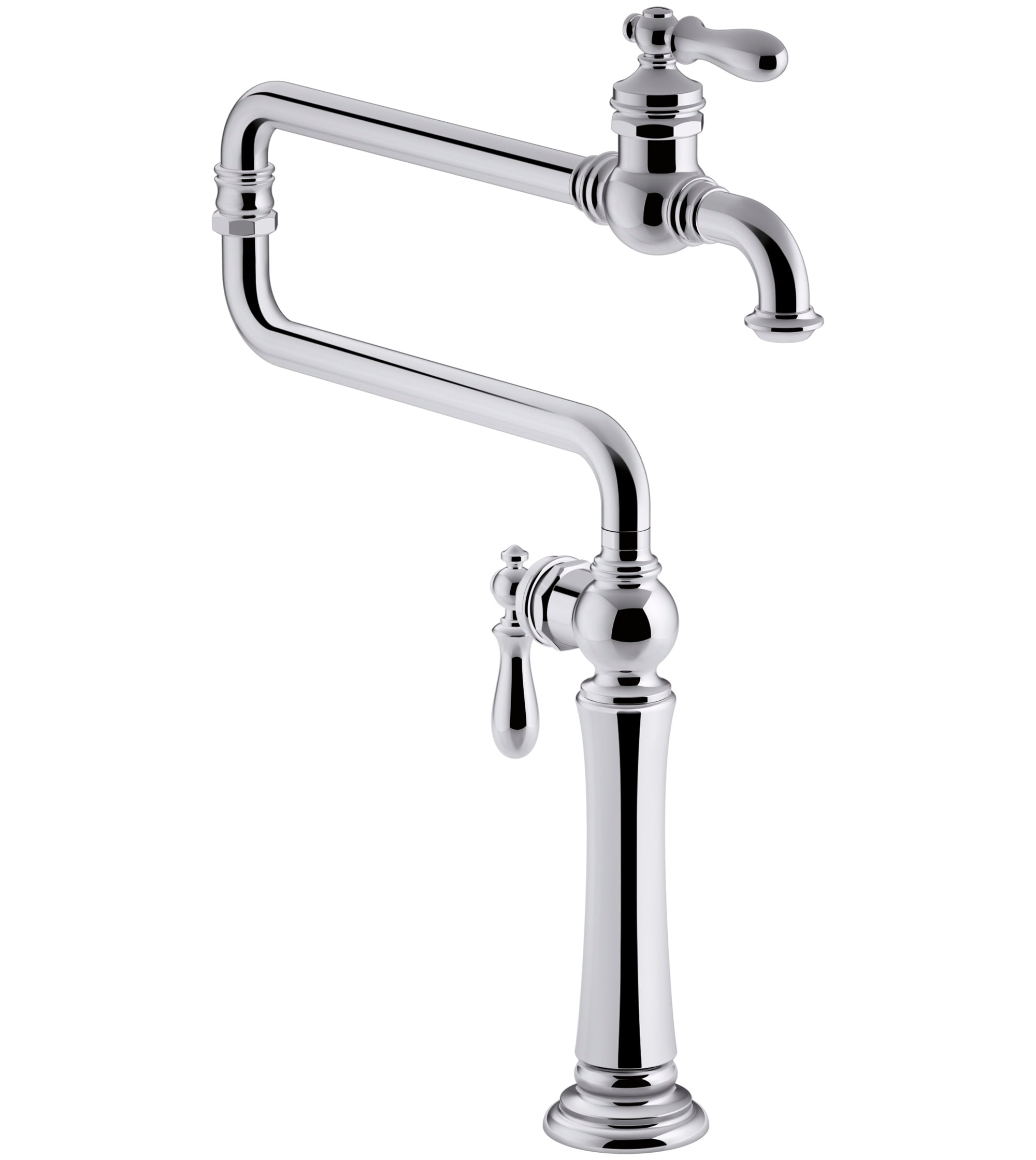 KOHLER 99271-CP Artifacts Polished Chrome Double Handle Wall-mount Pot Filler Kitchen Faucet