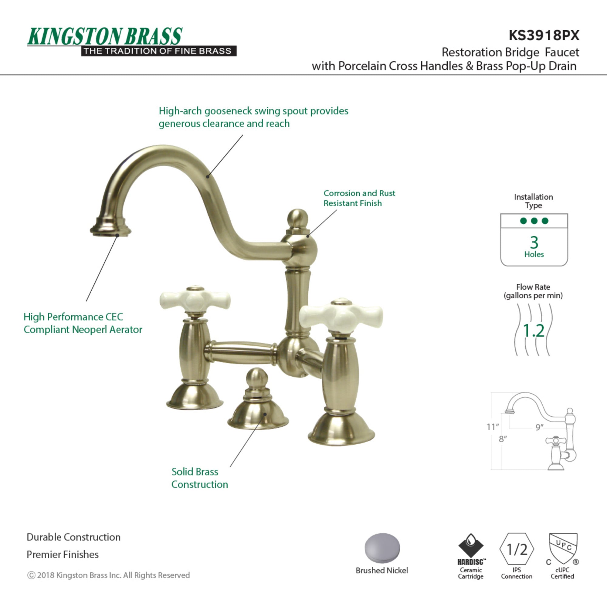 Kingston Brass WLKS3918PX Lavatory-Faucets - View #3