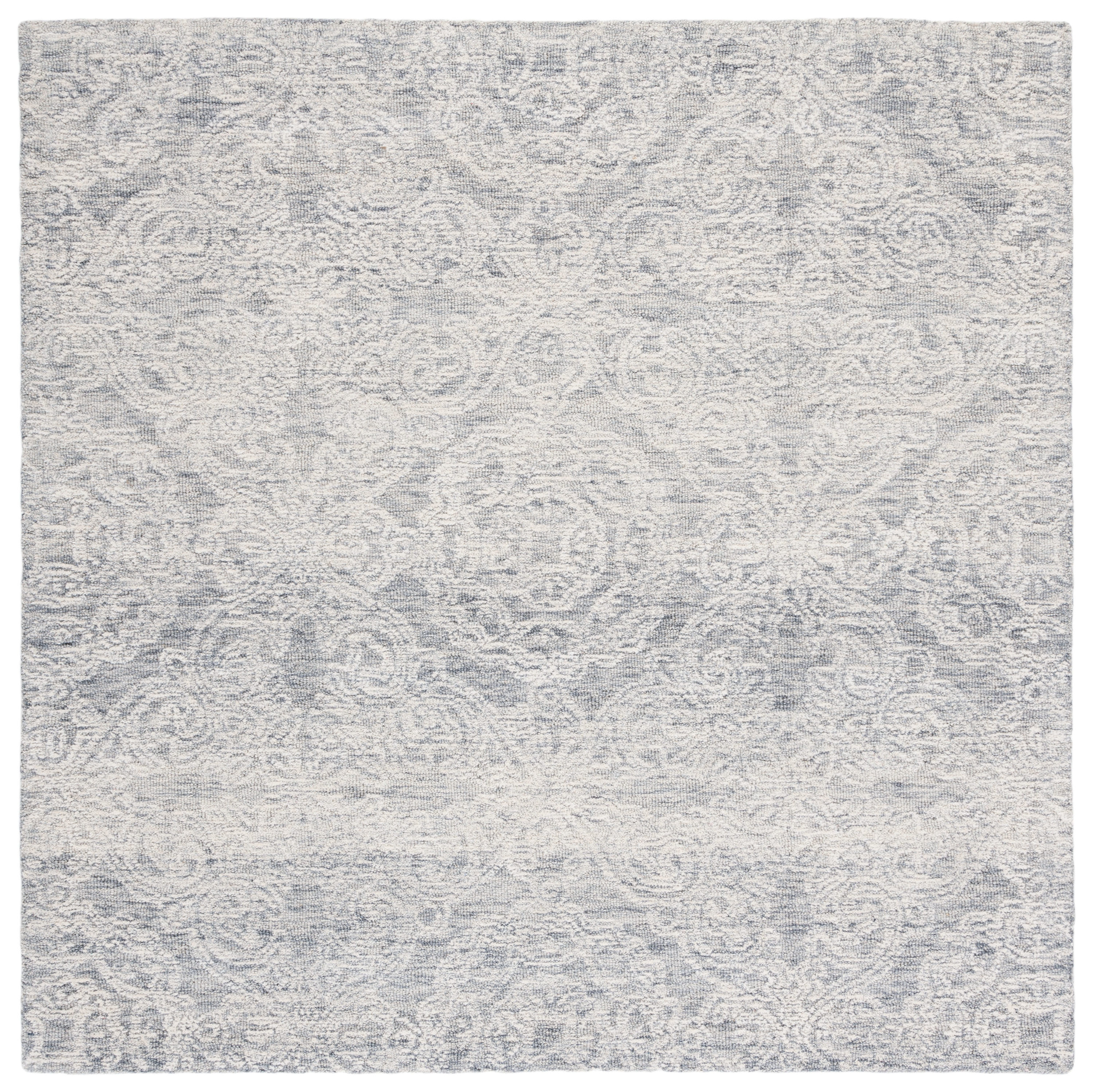 Safavieh MET997G-6SQ Metro Marcienne 6 x 6 (ft) Tufted Wool Light Gray/Ivory Square Indoor Floral/Botanical Farmhouse/Cottage Area rug