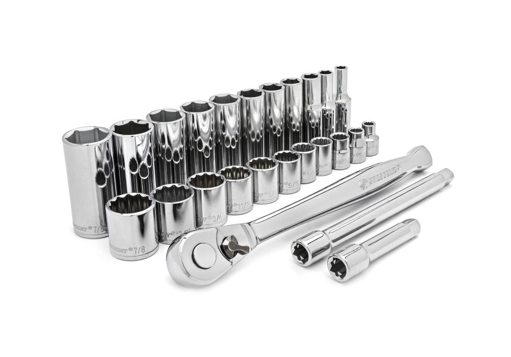 Crescent 25-Piece 60-Tooth 3/8-in Drive Quick-Release Standard Ratchet ...