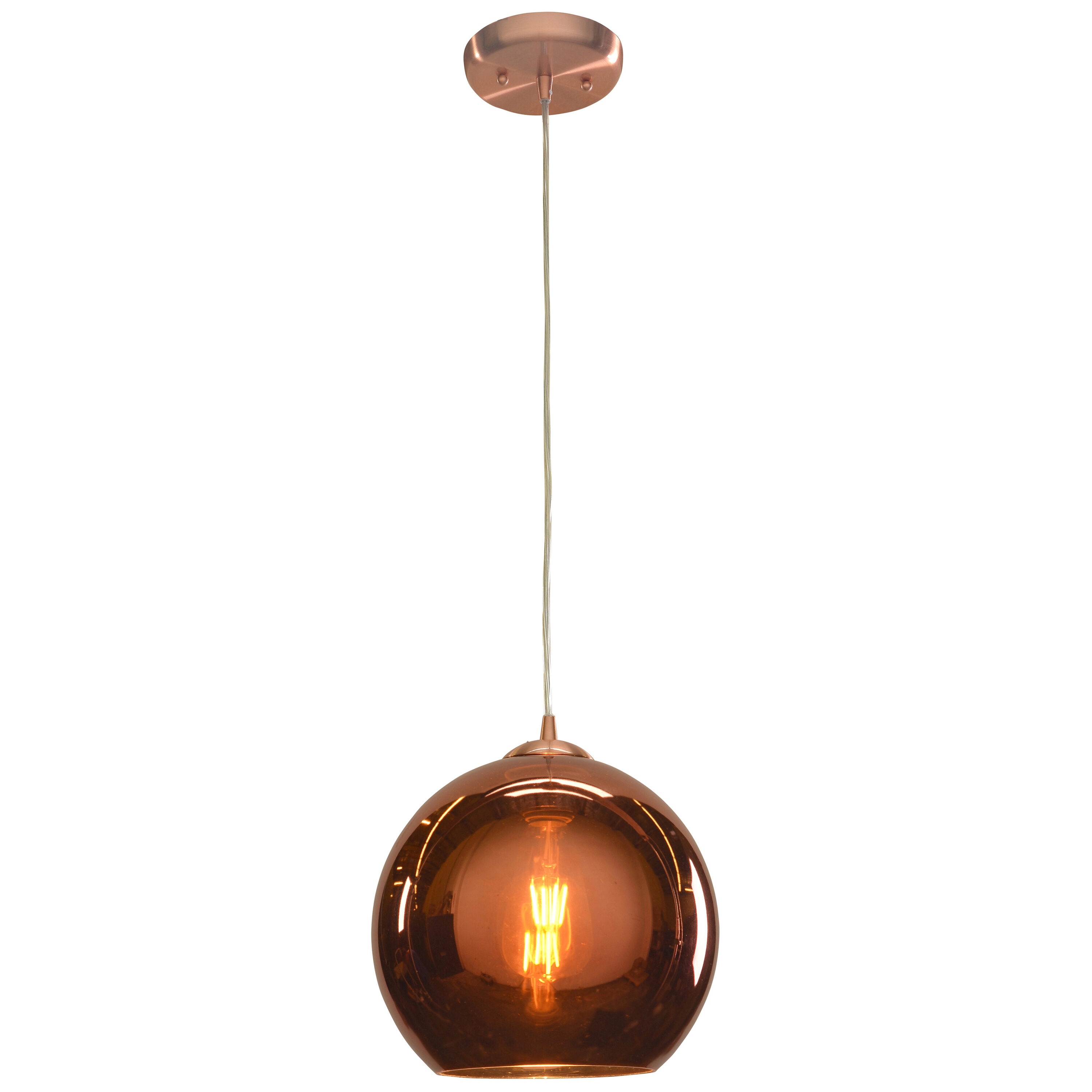 Brushed Copper 11.75" LED Pendant Light