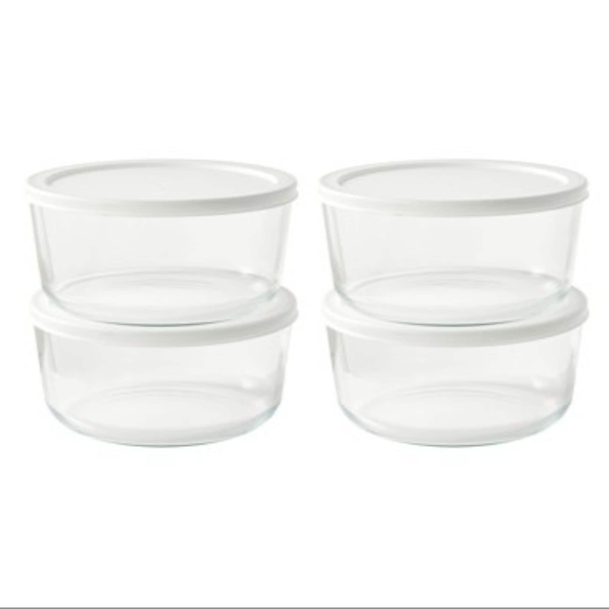 Dura Living 12-Piece (2-Cup / 16oz.) Round Glass Food Storage Container Set (6 Containers + 6 Lids) With Bonus Lids