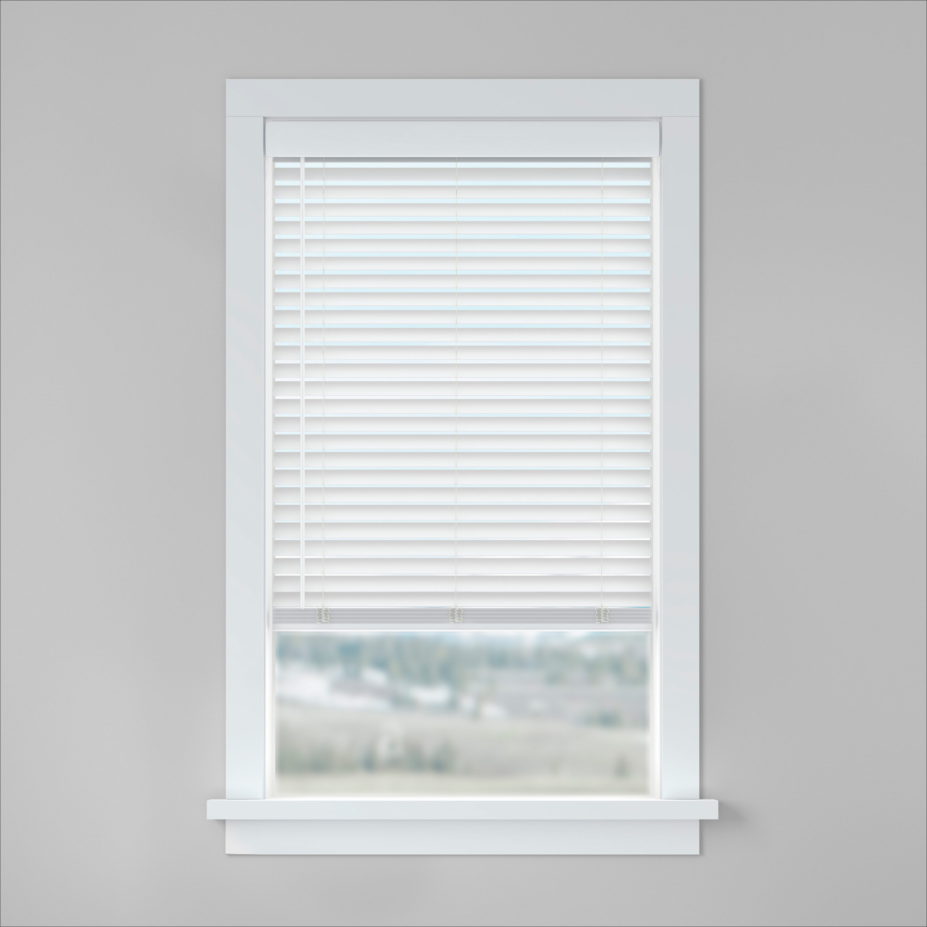 LEVOLOR Basics 2-in Slat Width Cordless White Faux Wood Room Darkening Horizontal Blinds