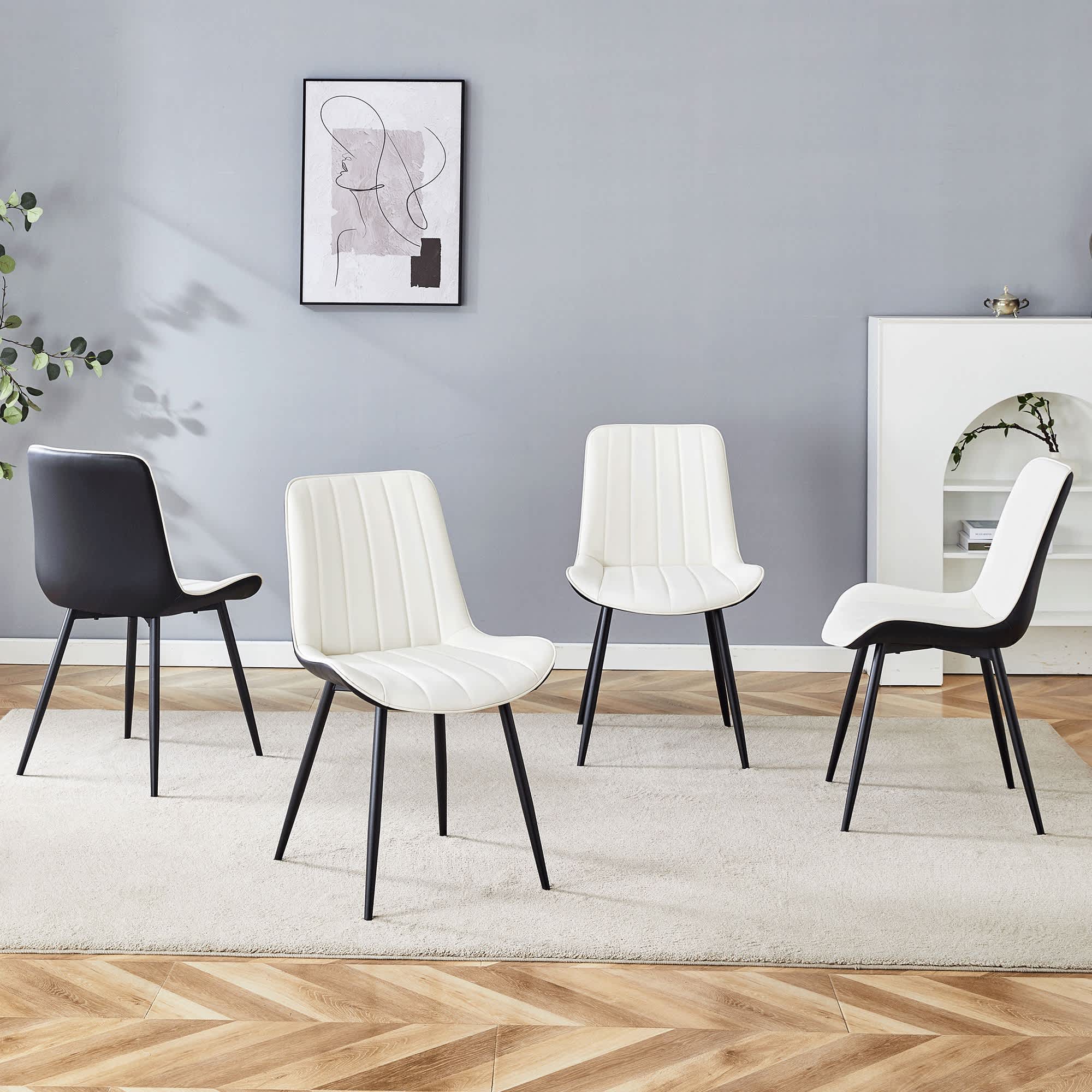 Vynxaria LEXY0049-DJCY-4BAW Dining-Chairs - View #4