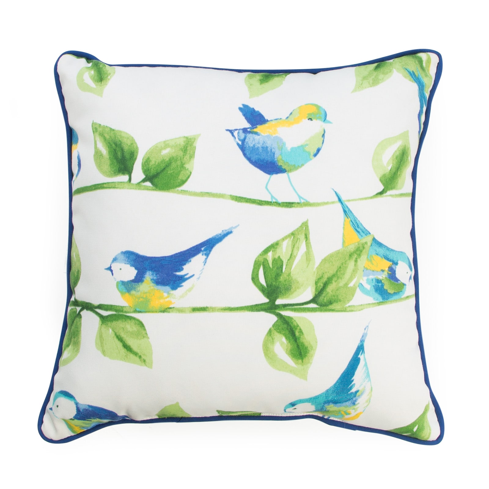 Greendale Home Fashions OC4803S2-CURIOUSBIRD Outdoor 17 in. Square Accent Pillows (Set of 2) - Curious Birds