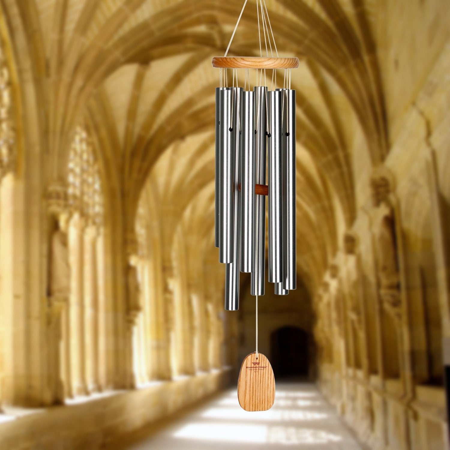 27-Inch Silver Aluminum Gregorian Wind Chime
