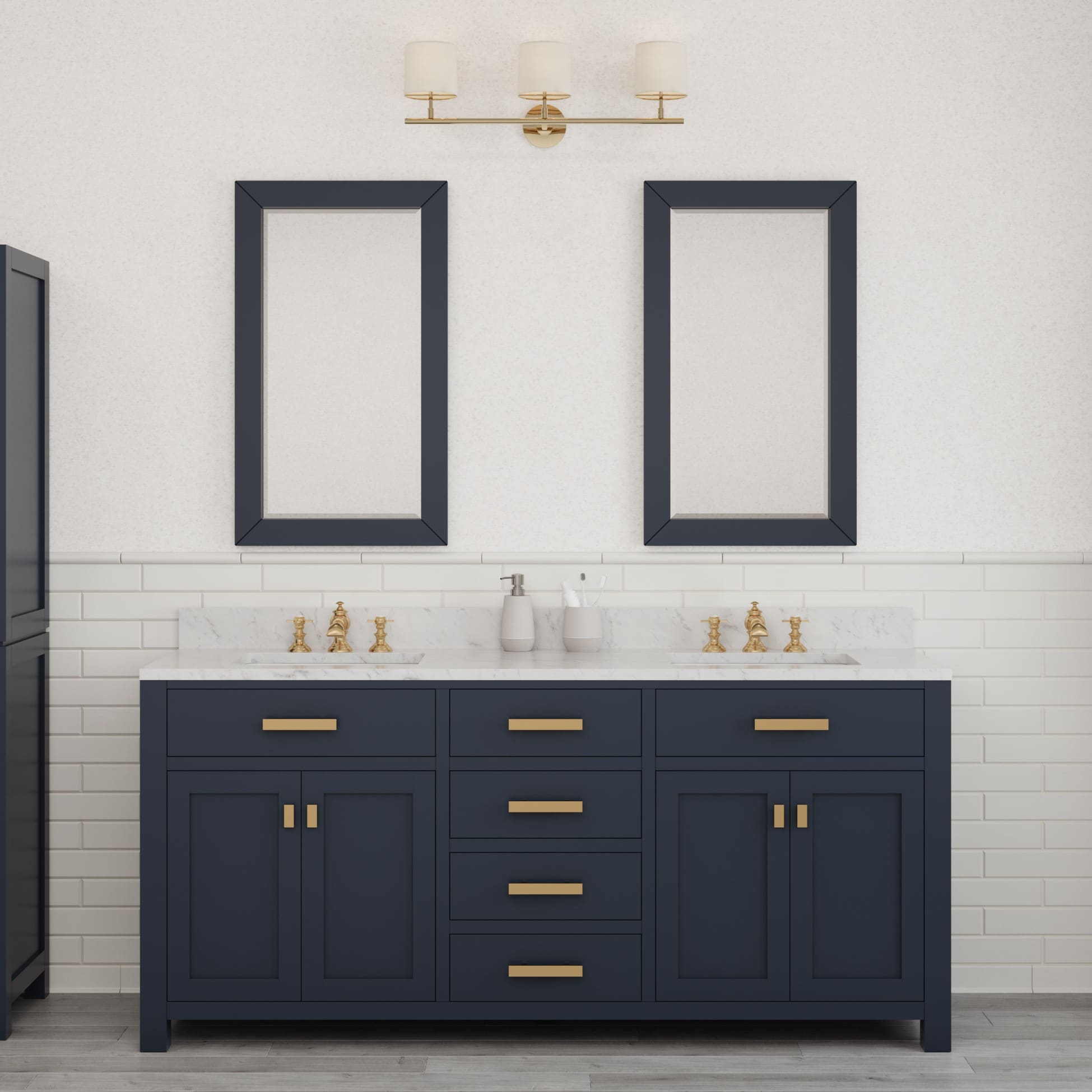 Water Creation Madison 72-in Monarch Blue Undermount Double Sink