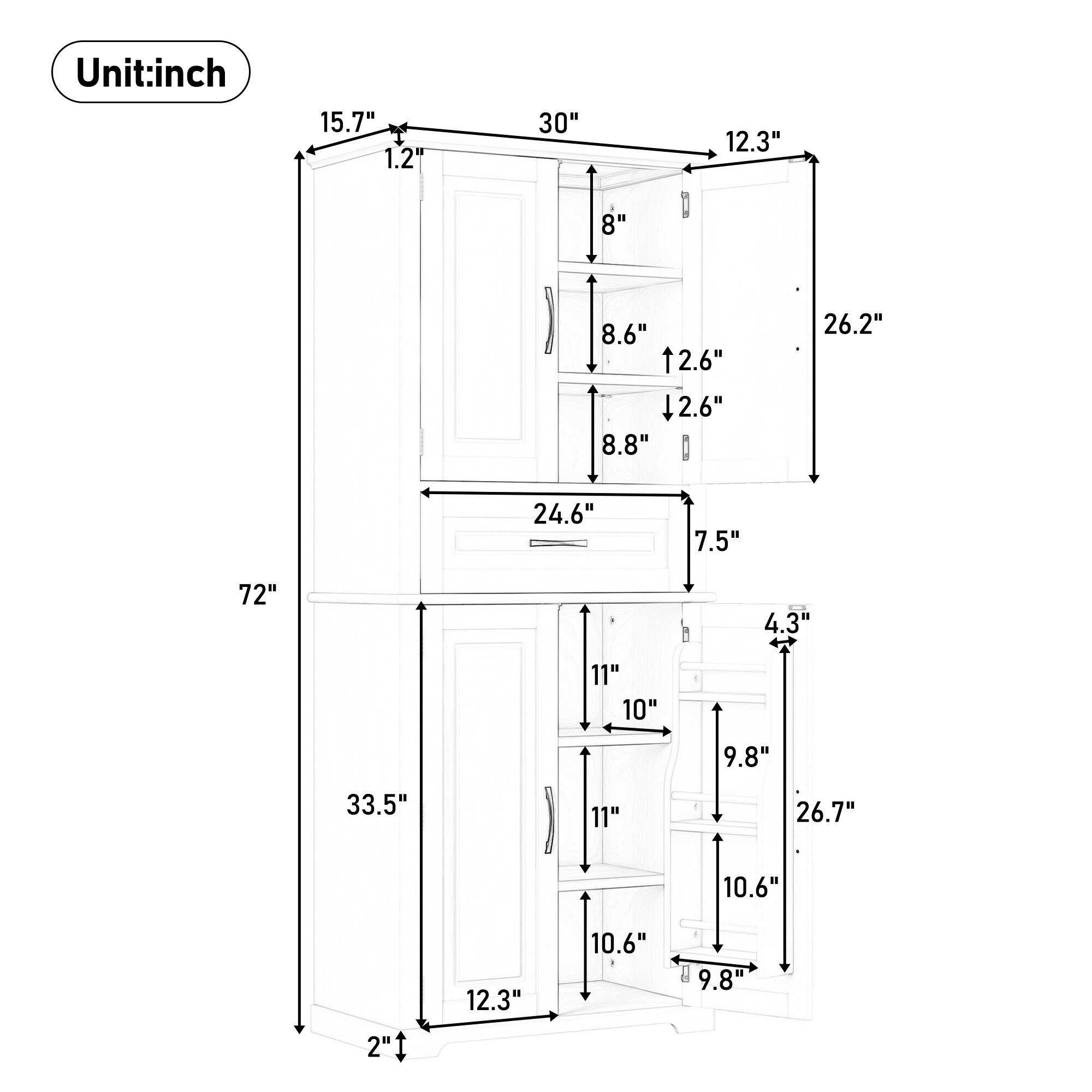 HyperDrop Cart ZW-N759P241667B Linen-Cabinets - View #4