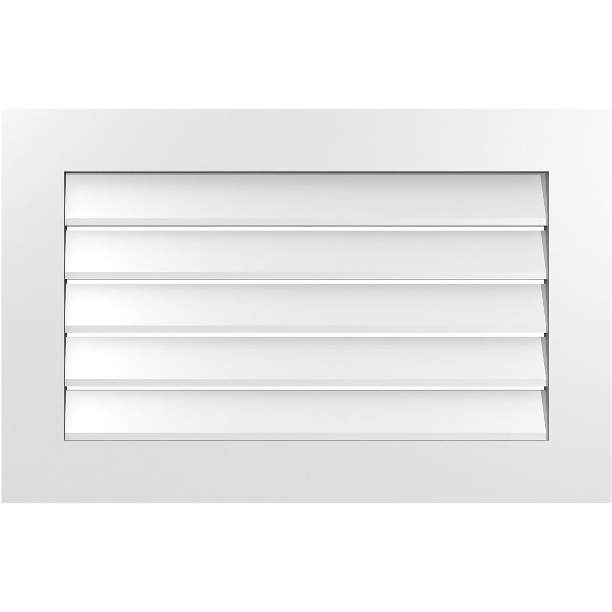 Ekena Millwork GVPVE34X2201SF 34-Inches x 22-Inches Off-white Rectangle PVC Gable Louver Vent