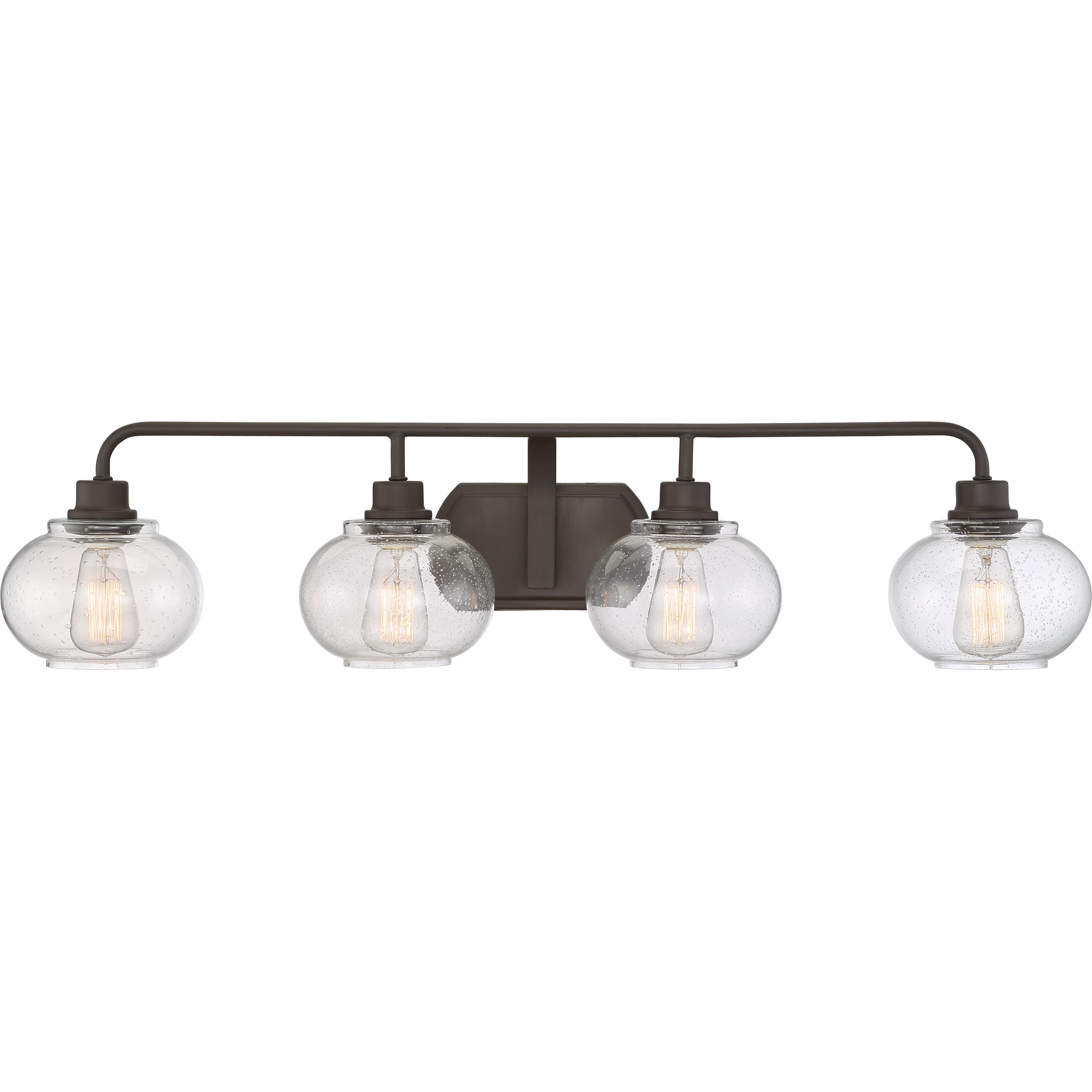 Quoizel TRG8604OZ Trilogy 36.25-in 4-Light Old Bronze Transitional Vanity Light