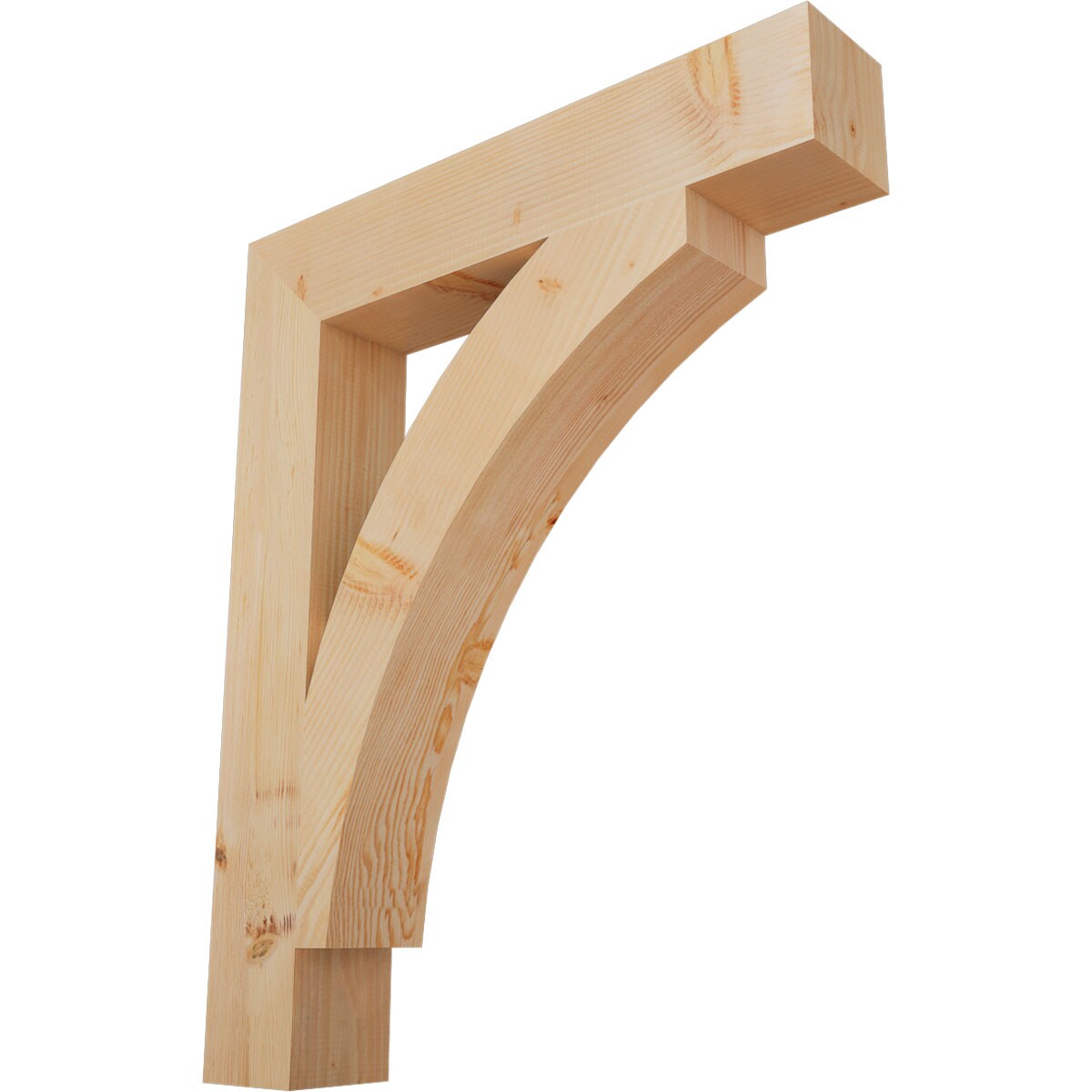 Ekena Millwork BKT06X34X42THR05SDF Thorton block smooth 5-1/2-in x 34-in x 42-in Douglas fir Brown Wood Standard bracket