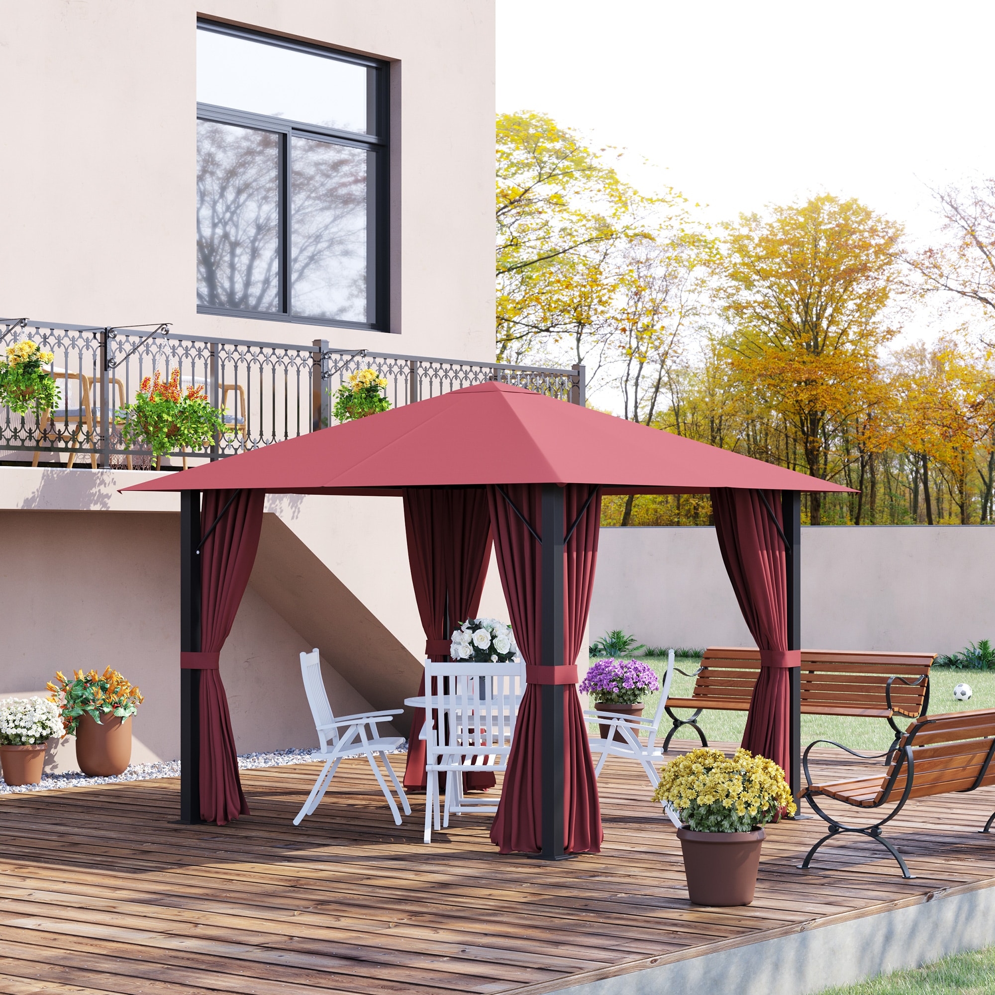 Kahomvis AOS-QP109-445 Wood-Resin-Gazebos - View #2