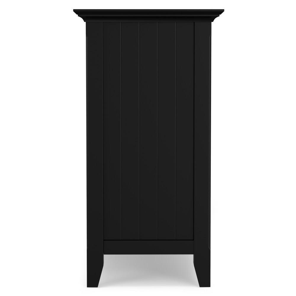 Acadian Black Solid Wood Storage Cabinet with Adjustable Shelves