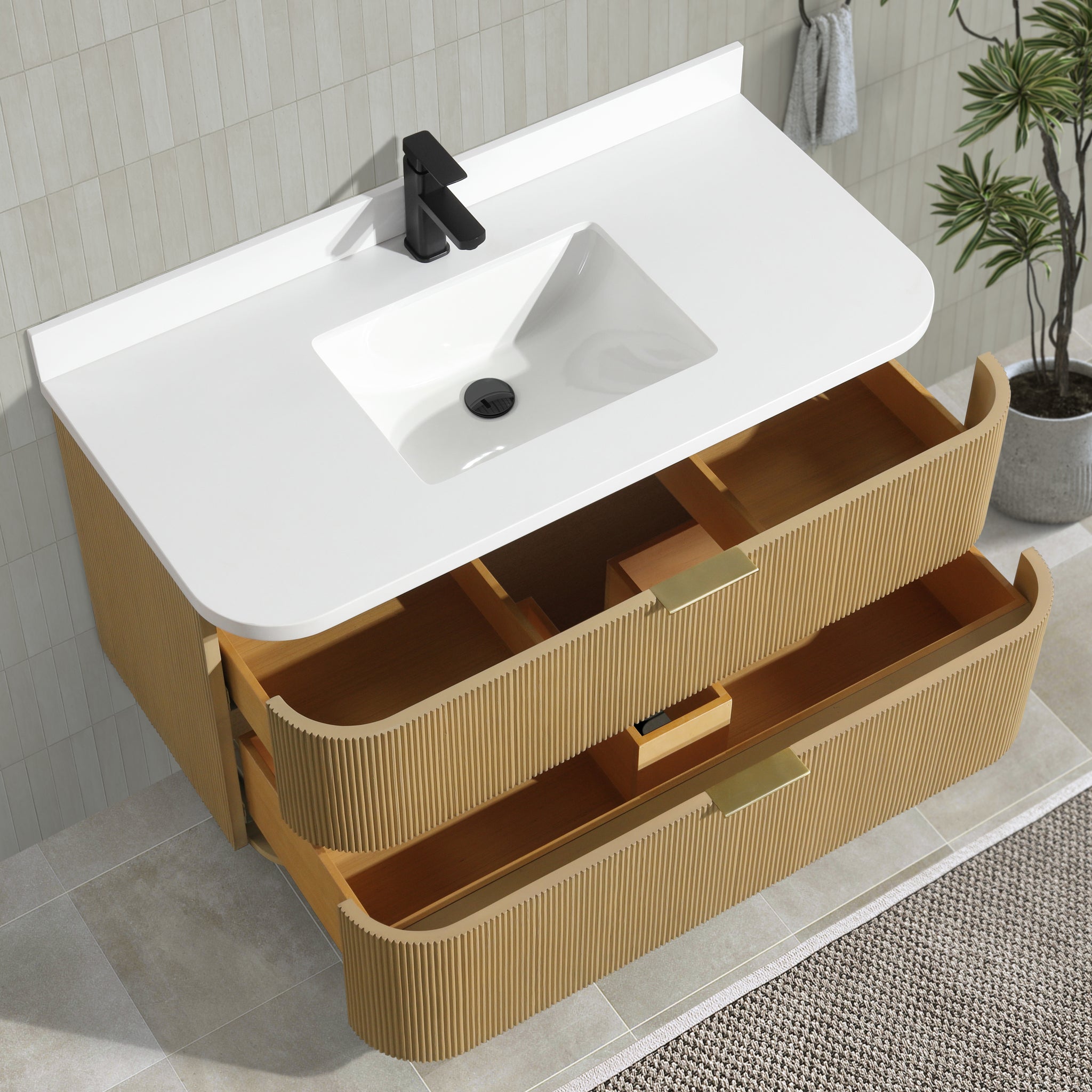 Ari Kitchen & Bath AKB-CHANTAL-42-OAK Bath-Vanity-Combo - View #3