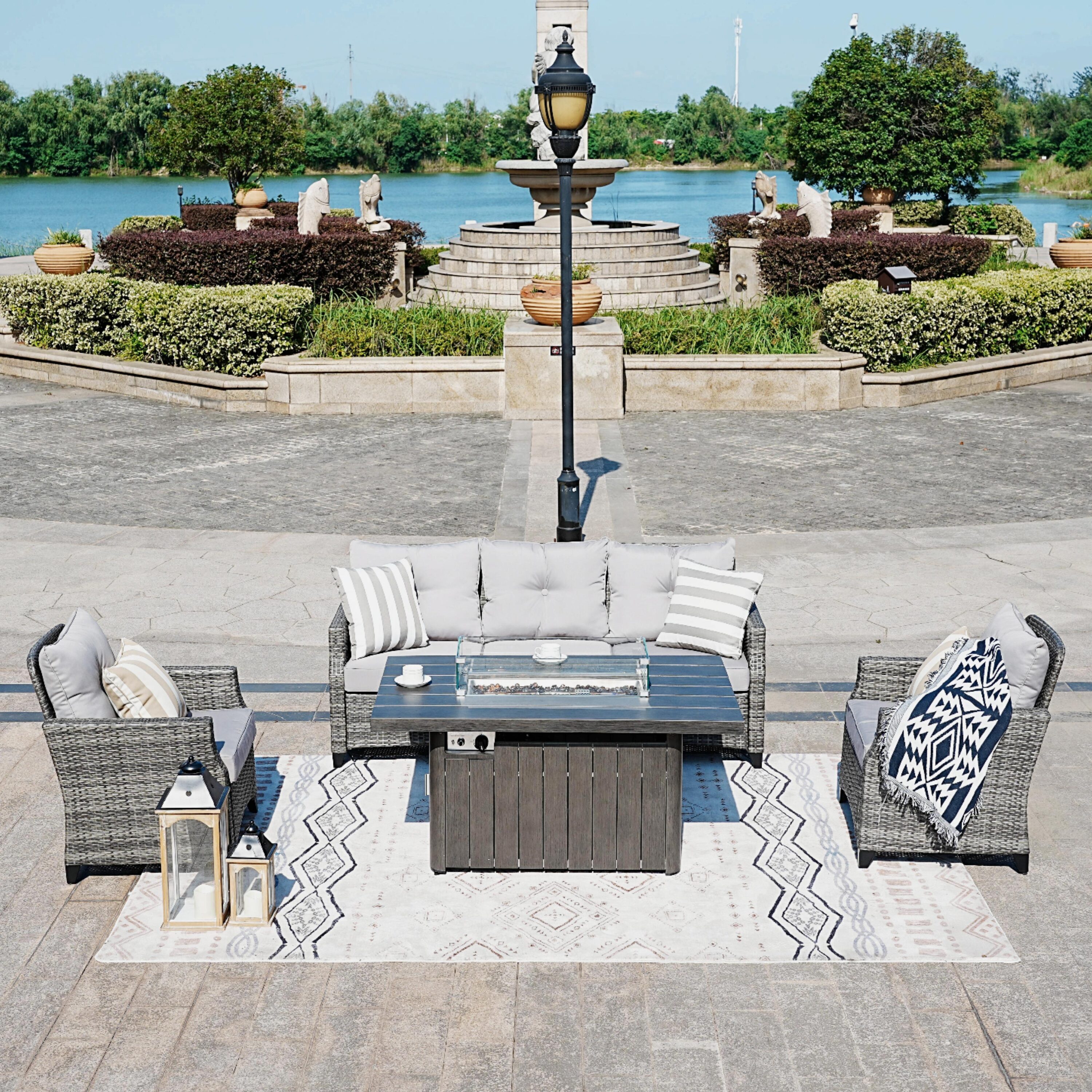 Direct Wicker DWG-1802P&2334TA-GR Patio-Conversation-Sets - View #6