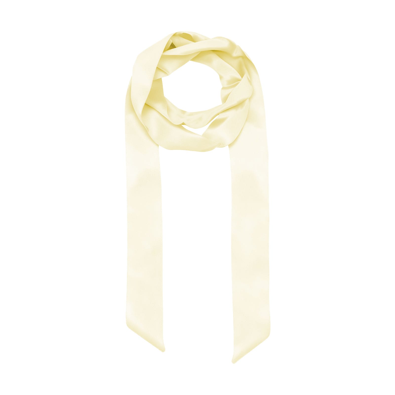 Unique Bargains 1pc Solid Color Scarf for Women 78.7 in Polyester Soft Neck Long Scarf Narrow Neckerchief for Handbag/Hairband/Satin Belt Skinny Necktie Scarves [Cream White]