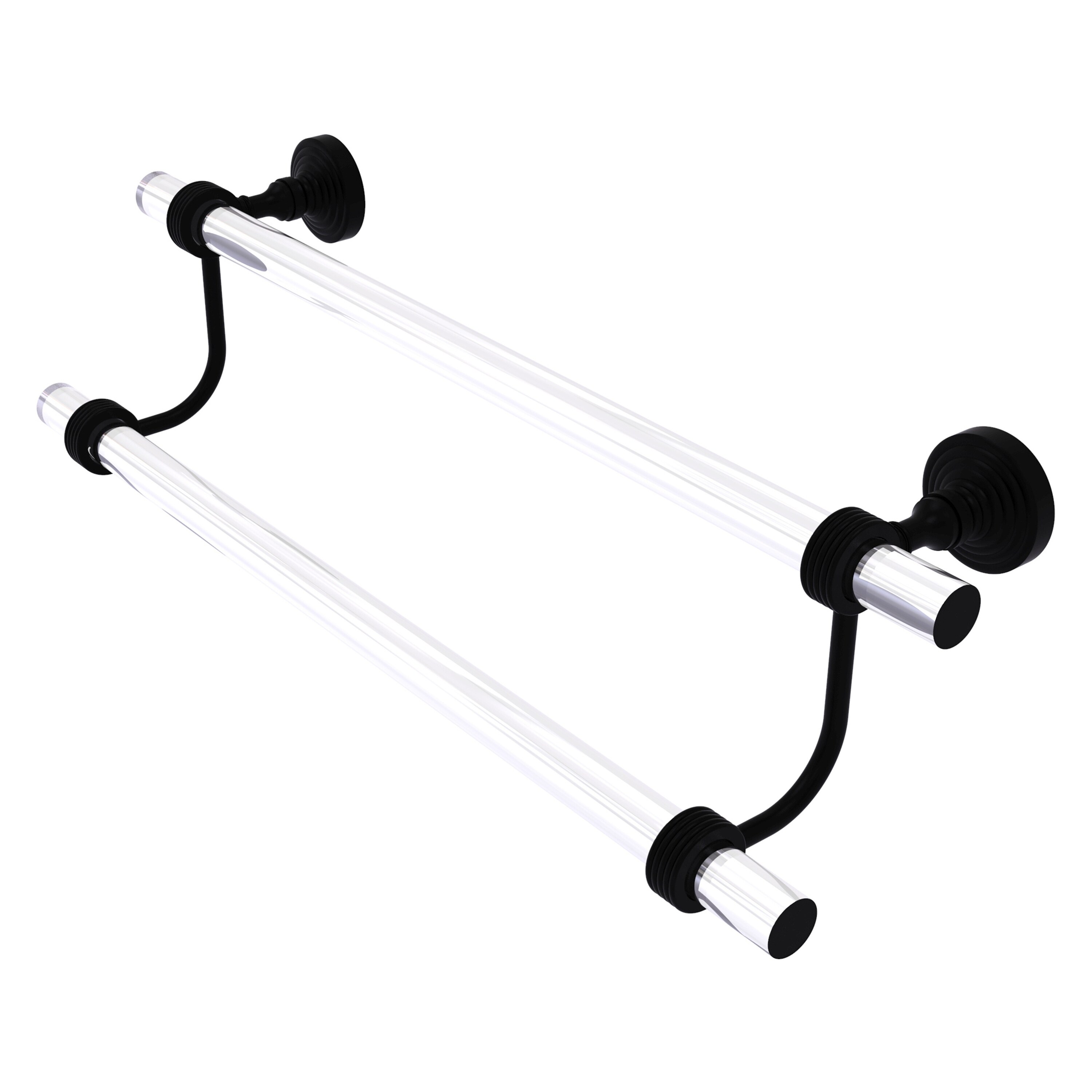 Allied Brass PG-72G-36-BKM Pacific Grove 36-in double Matte Black Wall mount Double Towel Bar