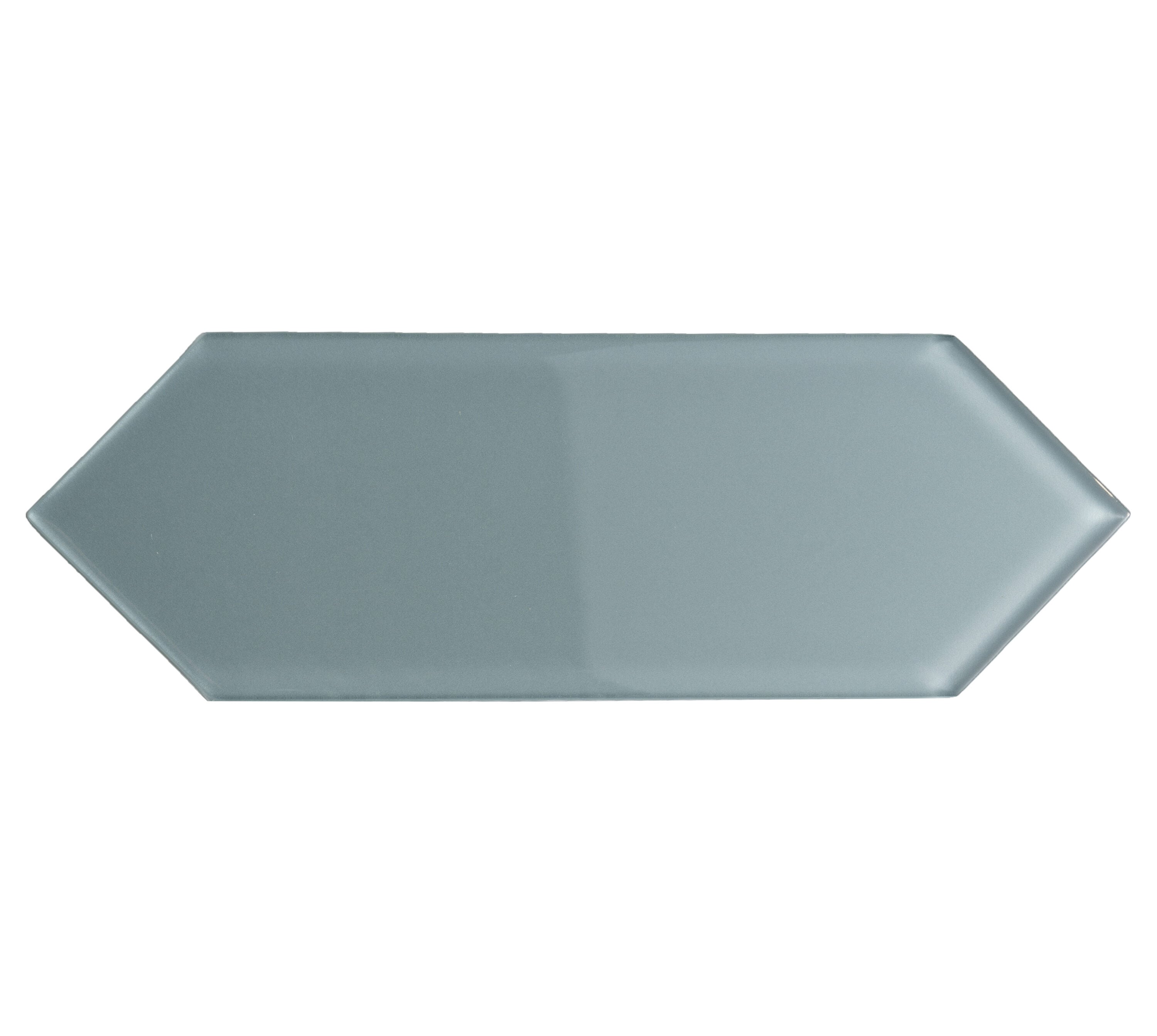 Giorbello G1112-SMPL Sample - Glass Subway Slate 3-in x 9-in Glossy Glass Subway Hexagon Wall Tile