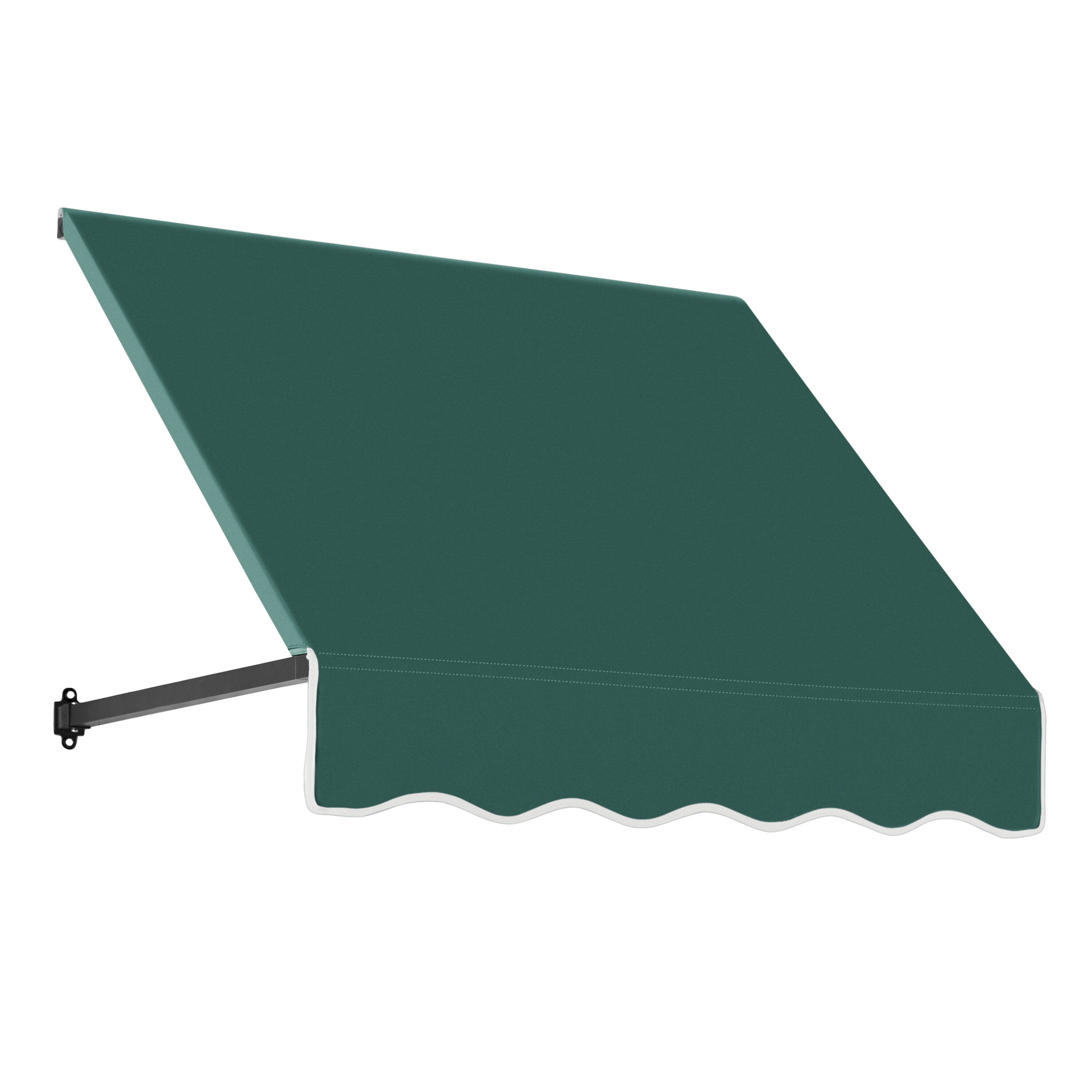 Awntech ER1836-L-4F Dallas Retro 52.5-in Wide x 36-in Projection x 18-in Height Fabric Forest Solid Fixed Window/Door Awning