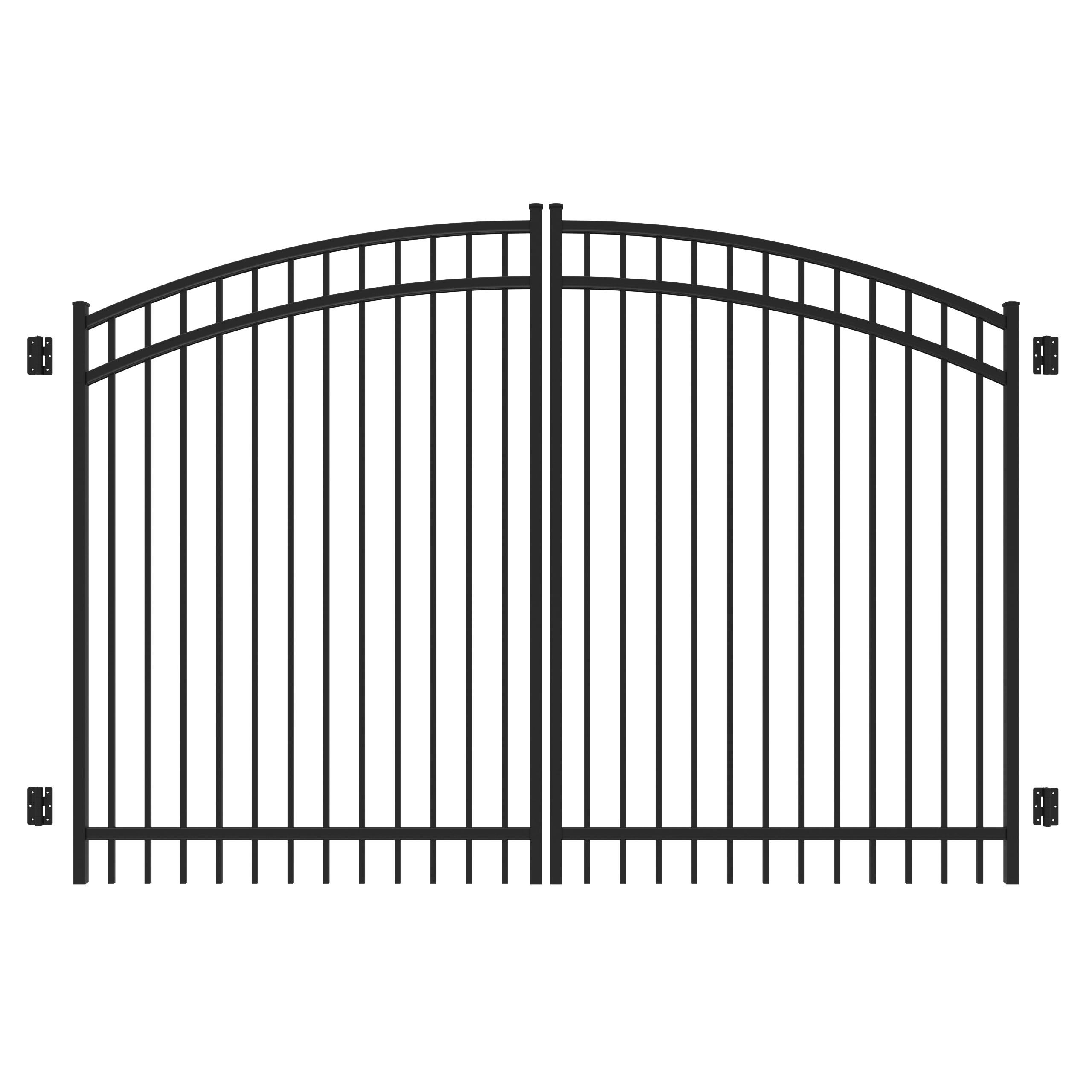Freedom 73016972 New Haven 6-ft H x 10-ft W Black Aluminum Decorative Walk-thru Spaced picket Fence gate