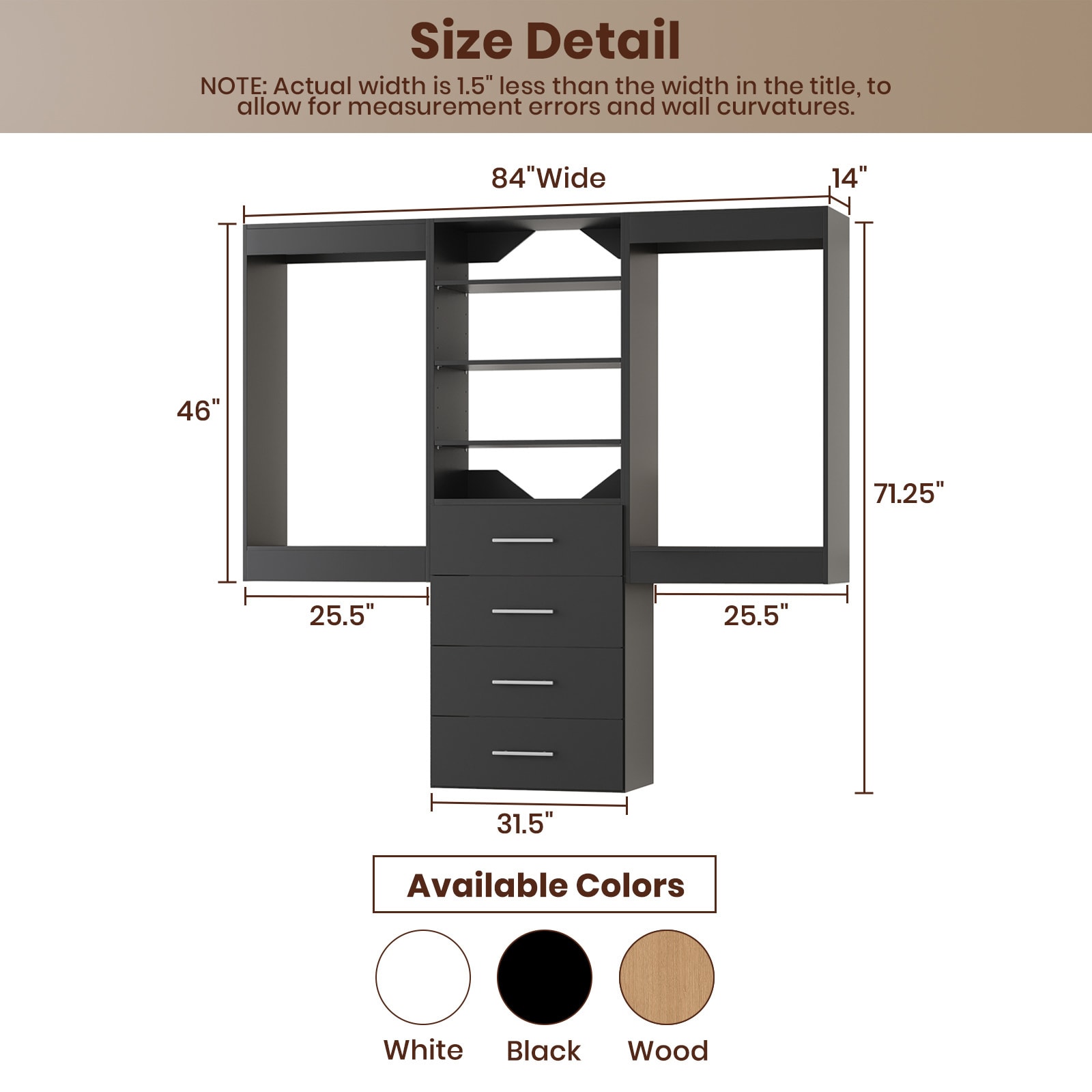 LOVMOR LO-MODEL3-13-ZJL Wood-Closet-Shelves - View #7