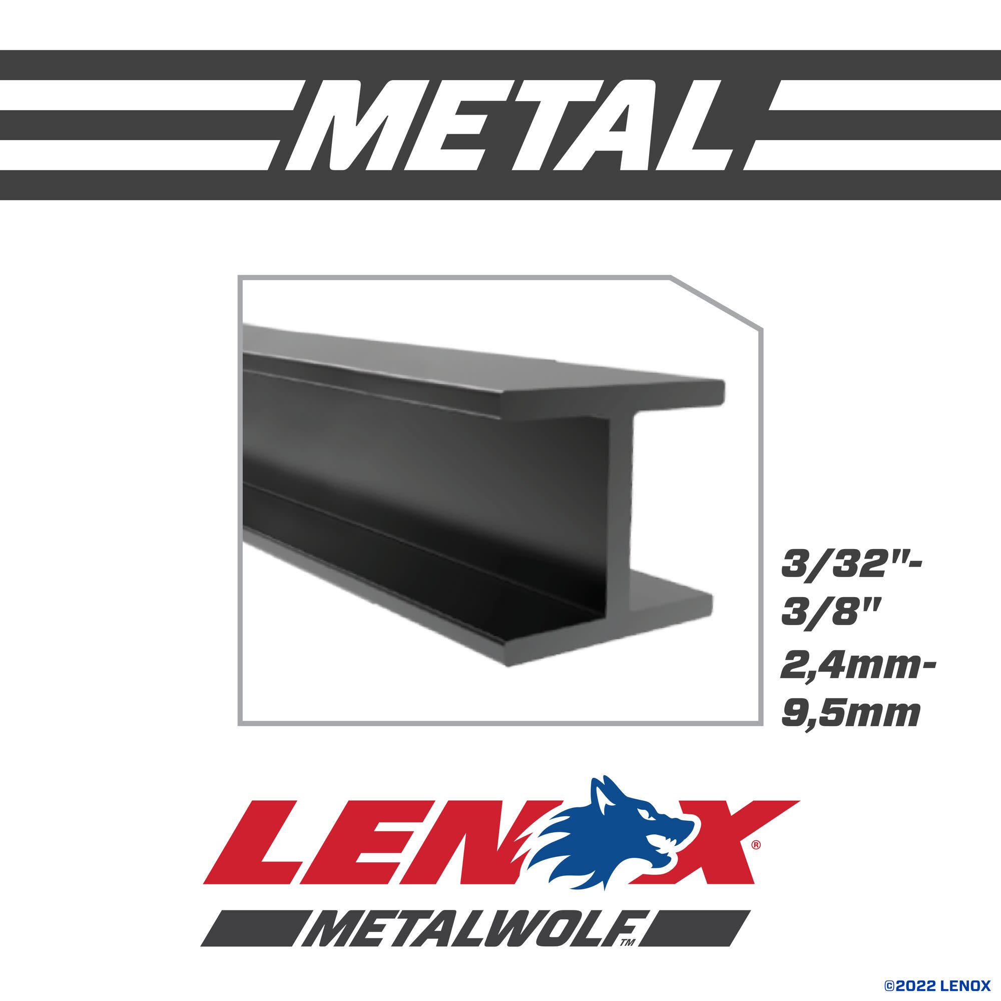 LENOX METALWOLF Bi metal 8 in 18 TPI Metal Cutting Reciprocating