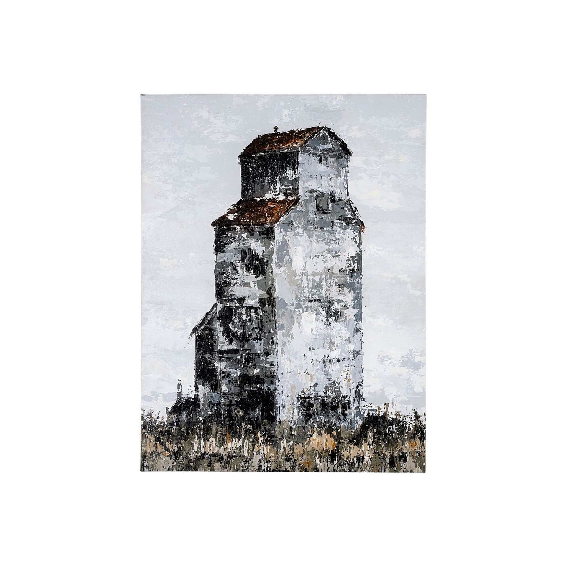 Mercana 101810-SSP Abandoned Grain Elevator I No frame 40-Inches H x 30-Inches W Country Canvas Print