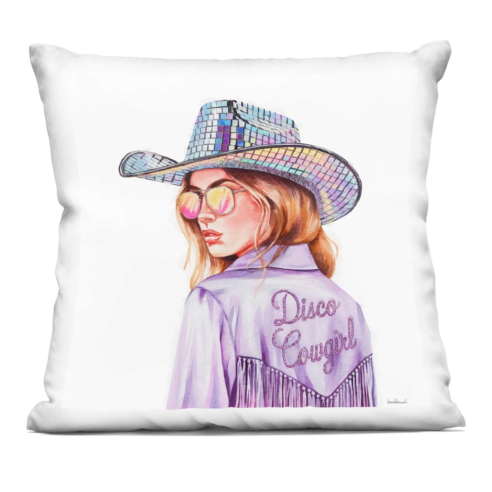 Stupell Industries  Purple Disco Cowgirl Decorative Printed Pillow Design by Amanda Greenwood