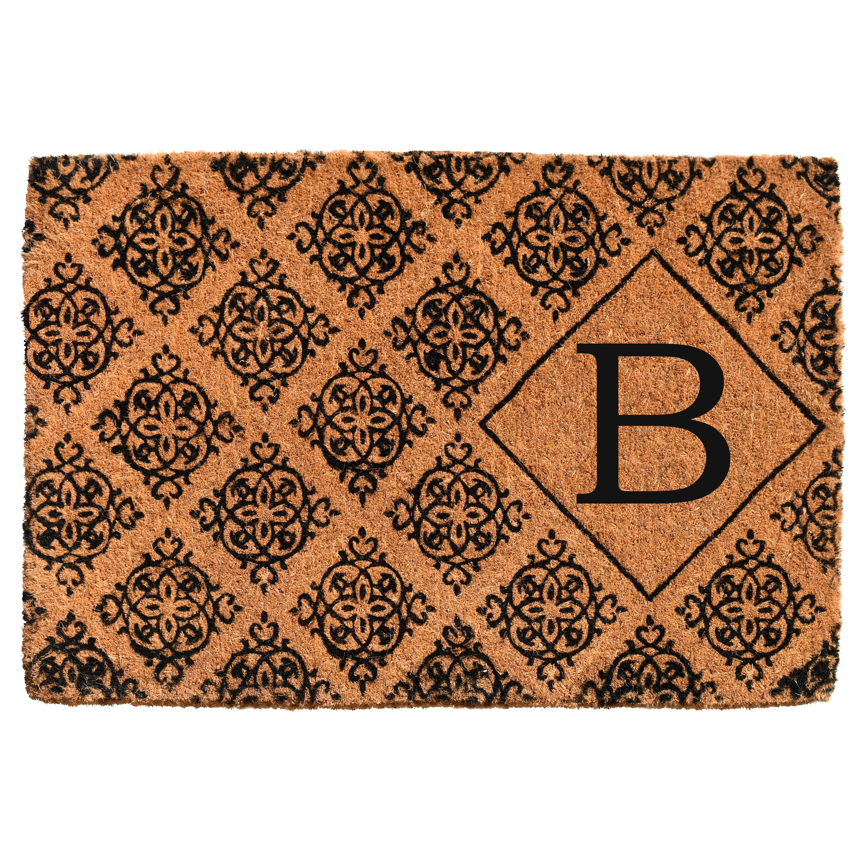 Callowaymills 103332436B 24-in x 36-in Natural/Black Coir Non-Slip Grip Indoor or outdoor Decorative Door Mat